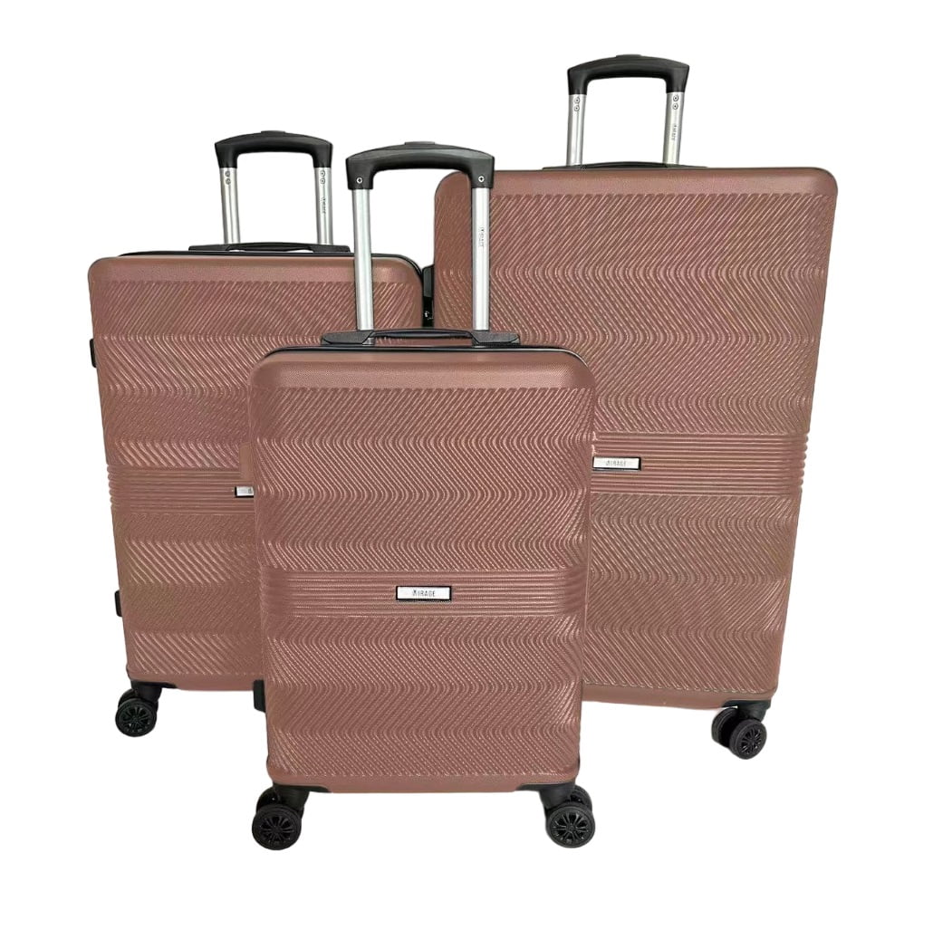 Mirage Fay ABS Hard Shell Style Lightweight 360 Dual Spinning Wheels Combo Lock 3 Piece Luggage Set