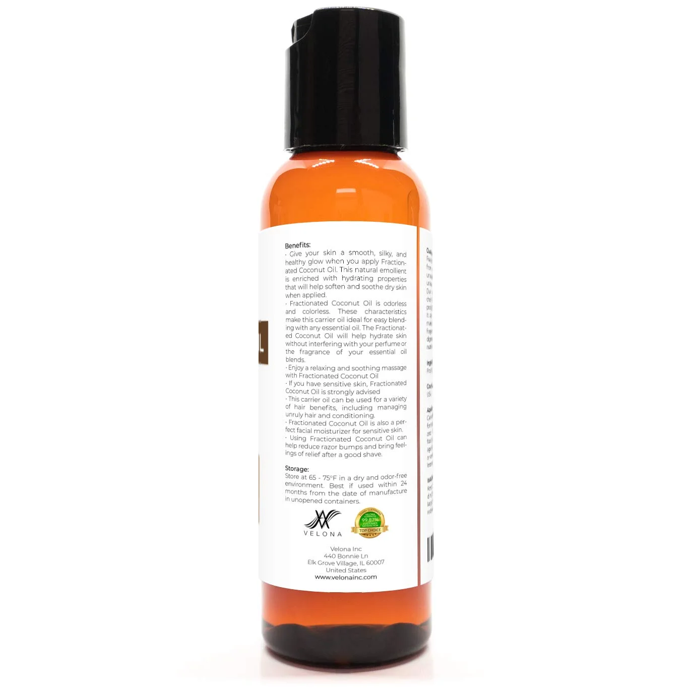 Coconut Oil 2 Oz | 100% Pure And Natural Oil | Fractionated, Ultra Refined | Skin, Face, Body, Hair Care | Use Today - Enjoy Results
