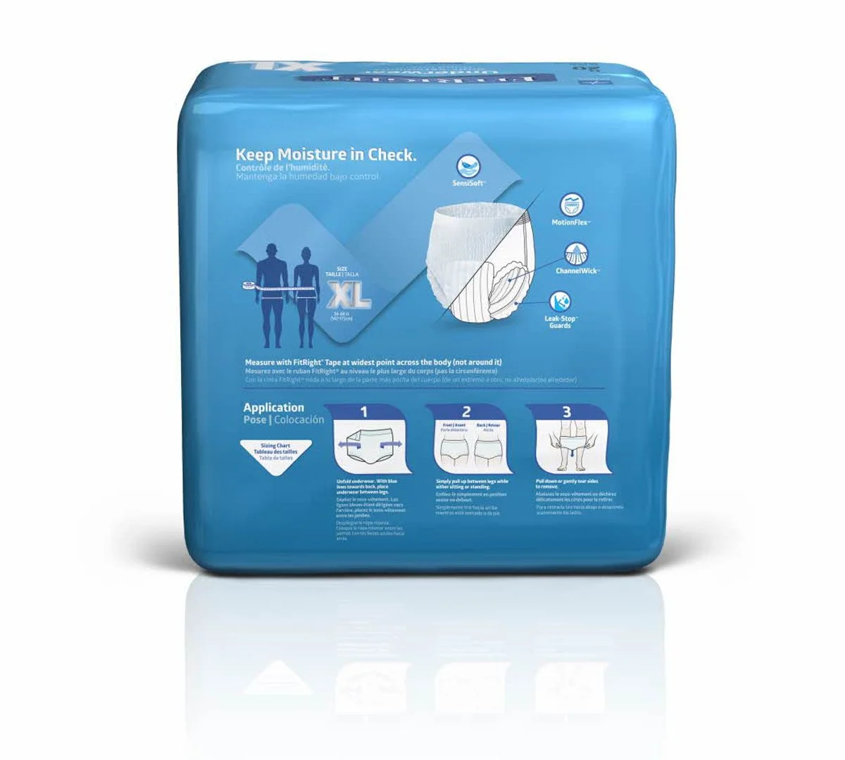 FitRight Ultra Adult Incontinence Underwear, Heavy Absorbency, X-Large, 56 - 68, 4 Packs of 20 (80 Total)