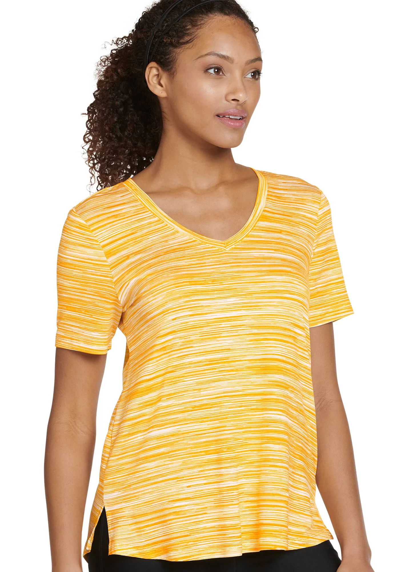 Jockey Women's Stretch Knit V-Neck Tee with Side Slits