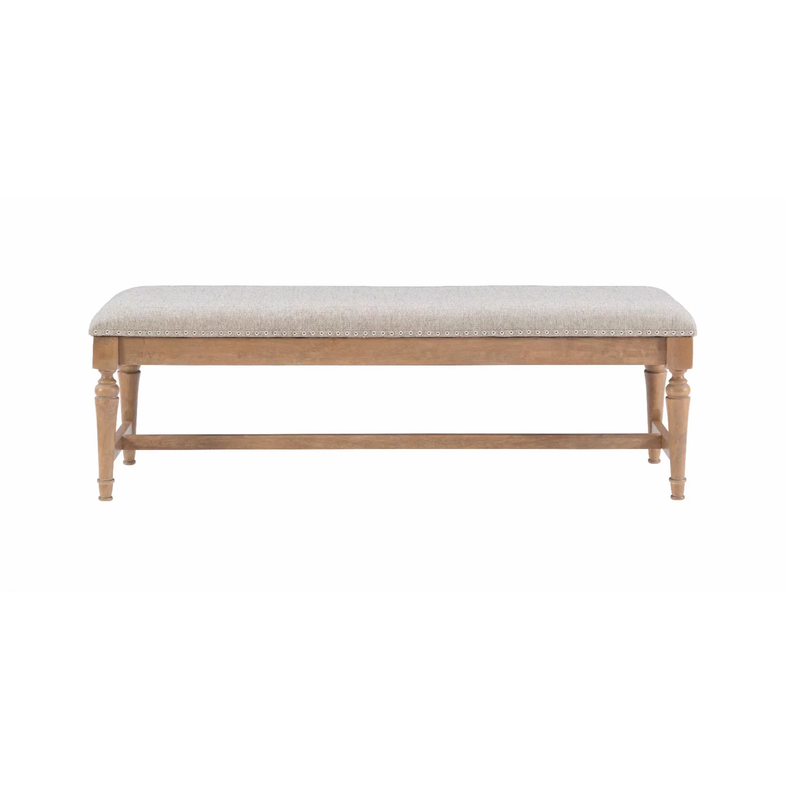 Powell Hayes Bench - Natural with Natural Linen Fabric
