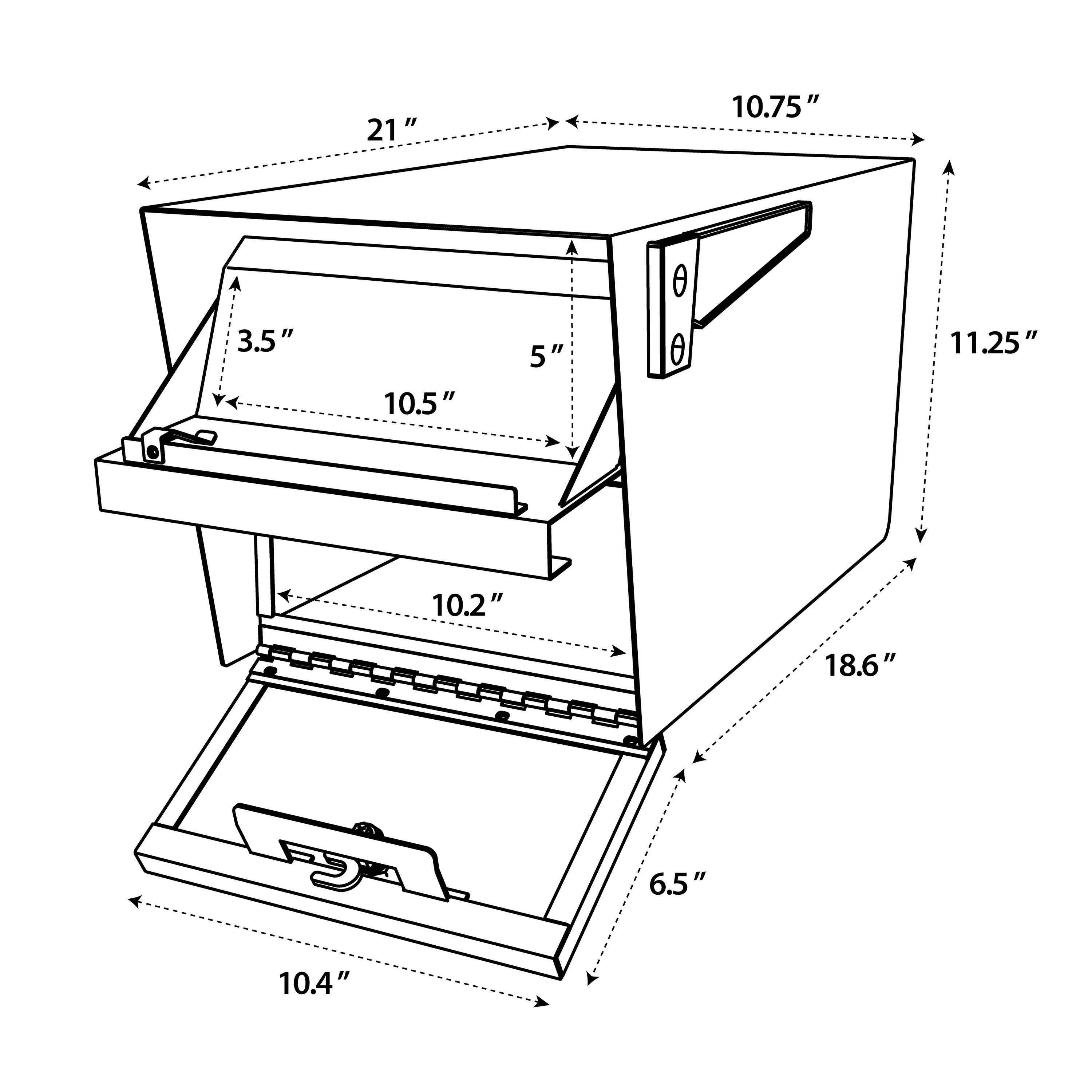 Mail Boss Mail Manager Locking Large Mailbox, Black / Granite