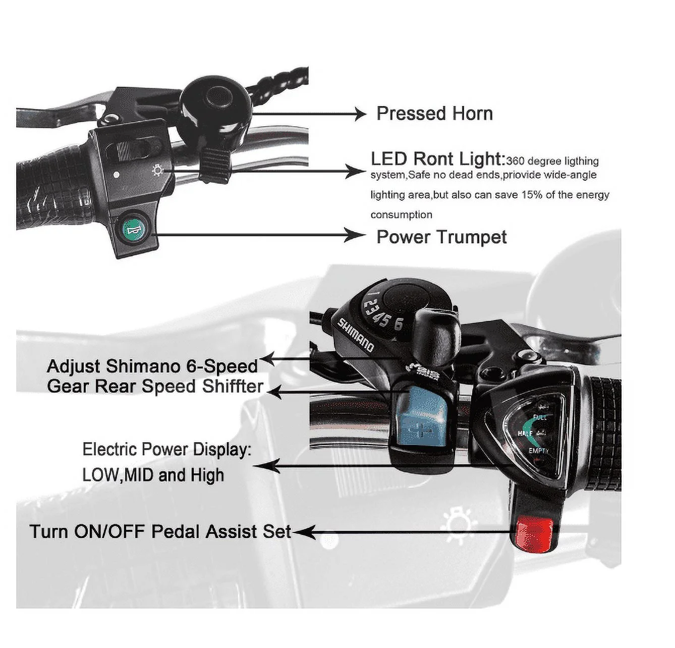 NAKTO NAK-CAMFB 26 In. Female Camel Cargo-Electric Bicycle 6 Speed E-Bike, Black