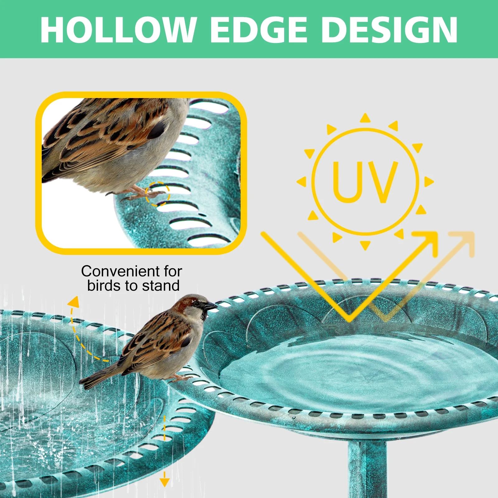 OBENSKY Birdbath w/4 Planters 28