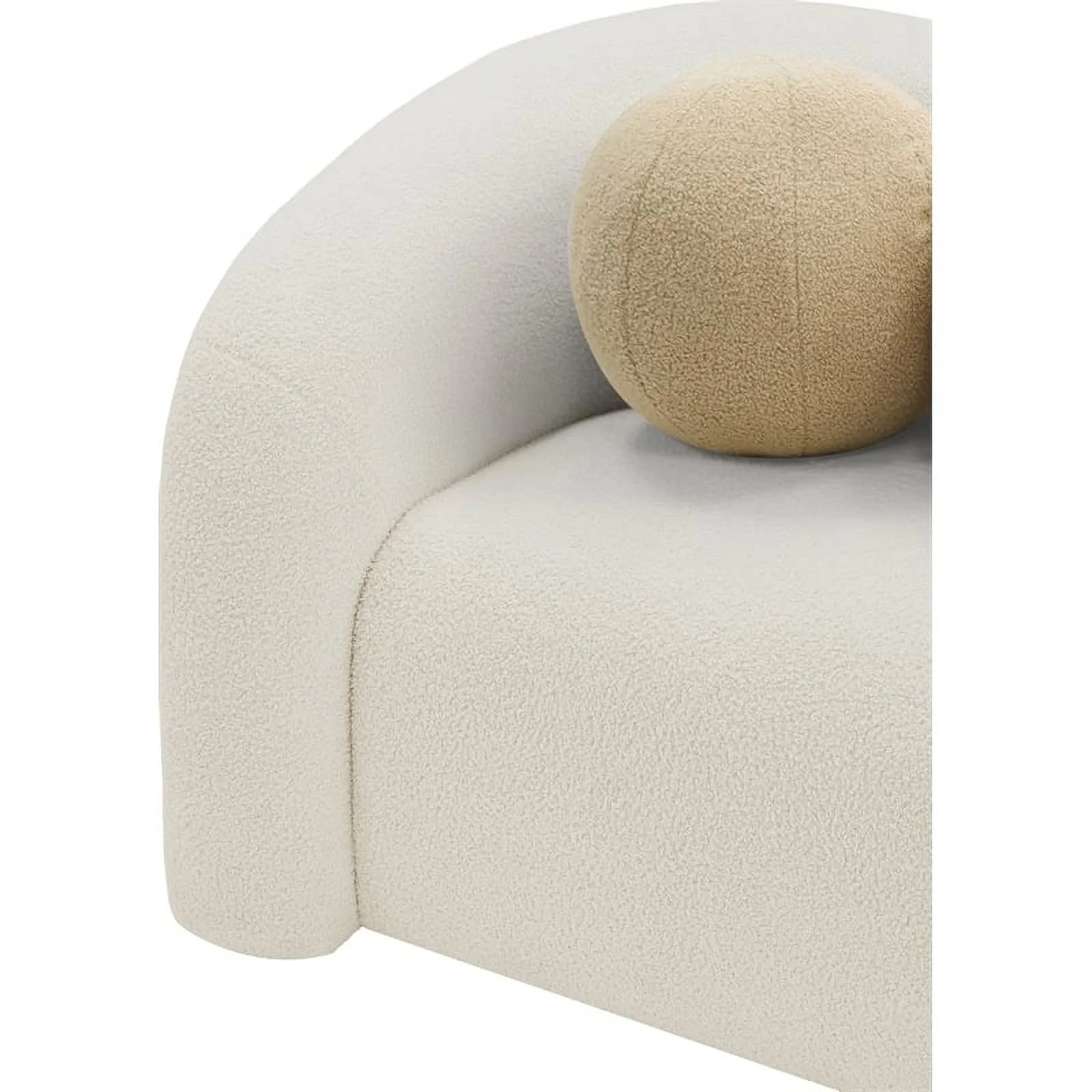 Meridian Furniture Kali Cream Faux Shearling Teddy Fabric Chair