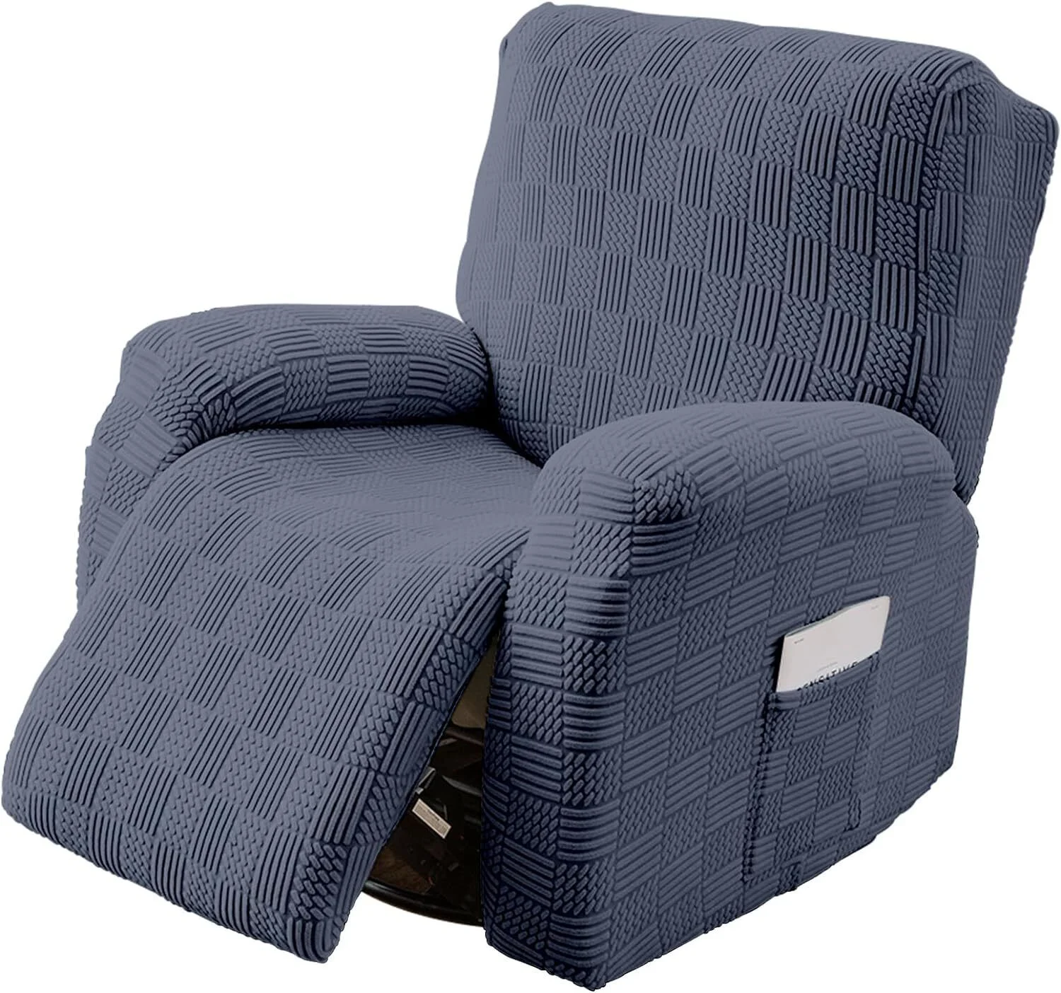 TOPCHANCES Recliner Chair Slipcover, Stretch Polarfleece 4-Pieces Chair Covers, Armchair Cover Couch Protector with Elastic Side Pockets, Dark Gray