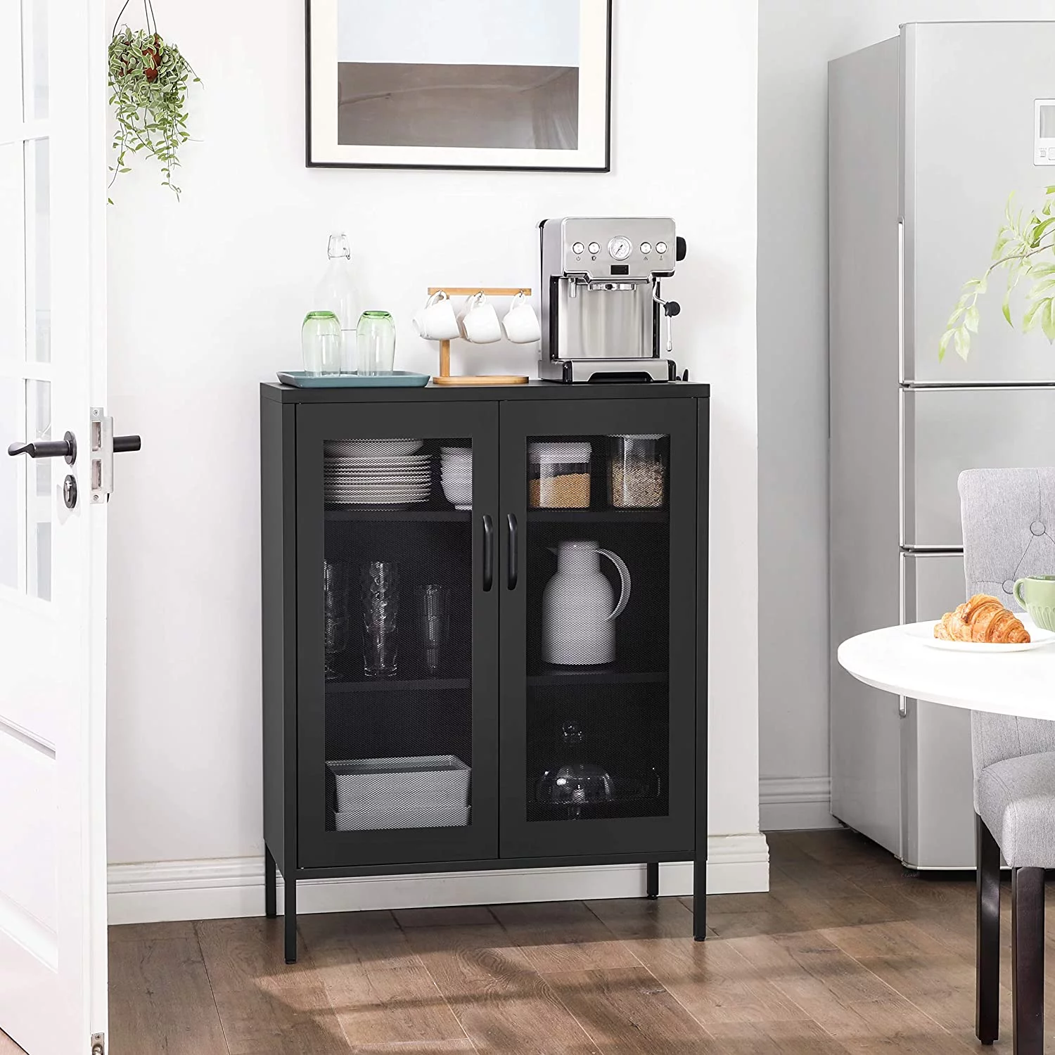 SONGMICS Metal Storage Cabinet, Black