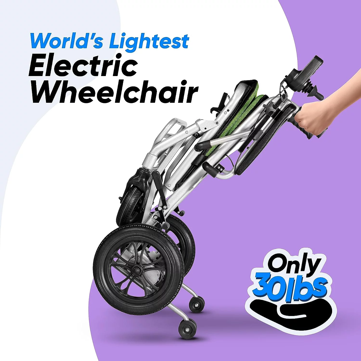 Ephesus L3 World's Lightest (30 lbs) Electric Wheelchair for Adults and Elderly (Black)