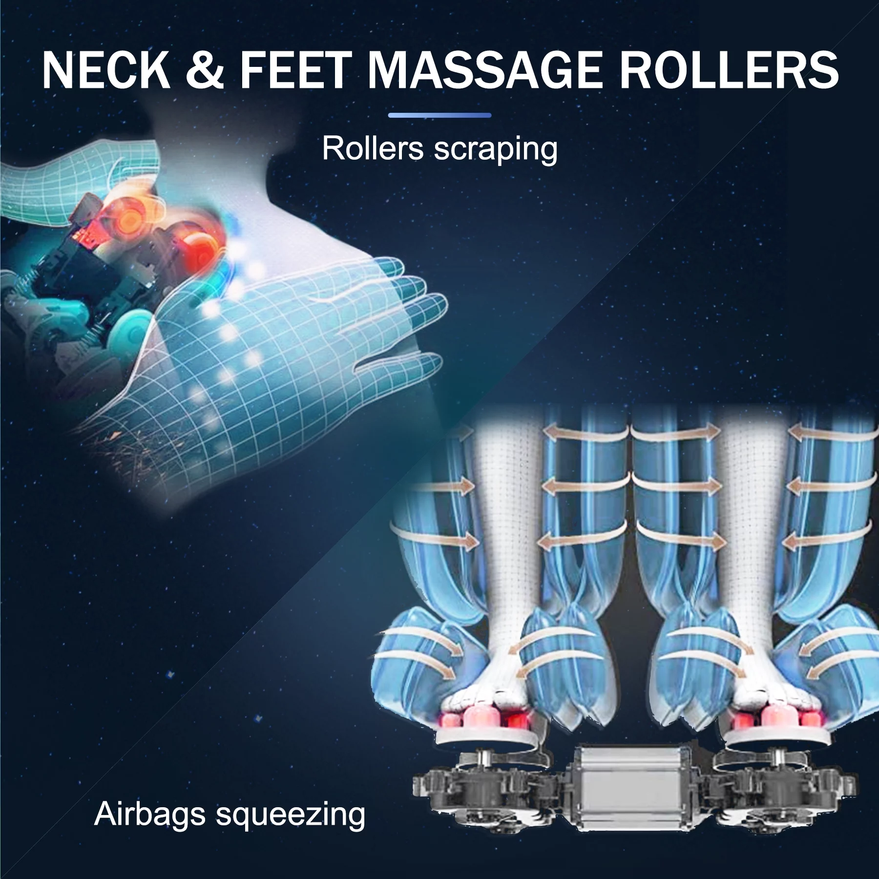 BILITOK Massage Chair, Bluetooth Massage Chair with Smart Screen Zero Gravity Massage and Wave Air Bag Massage Shoulders, Arms, Back, Waist, Buttocks, Legs and Feet(Black)