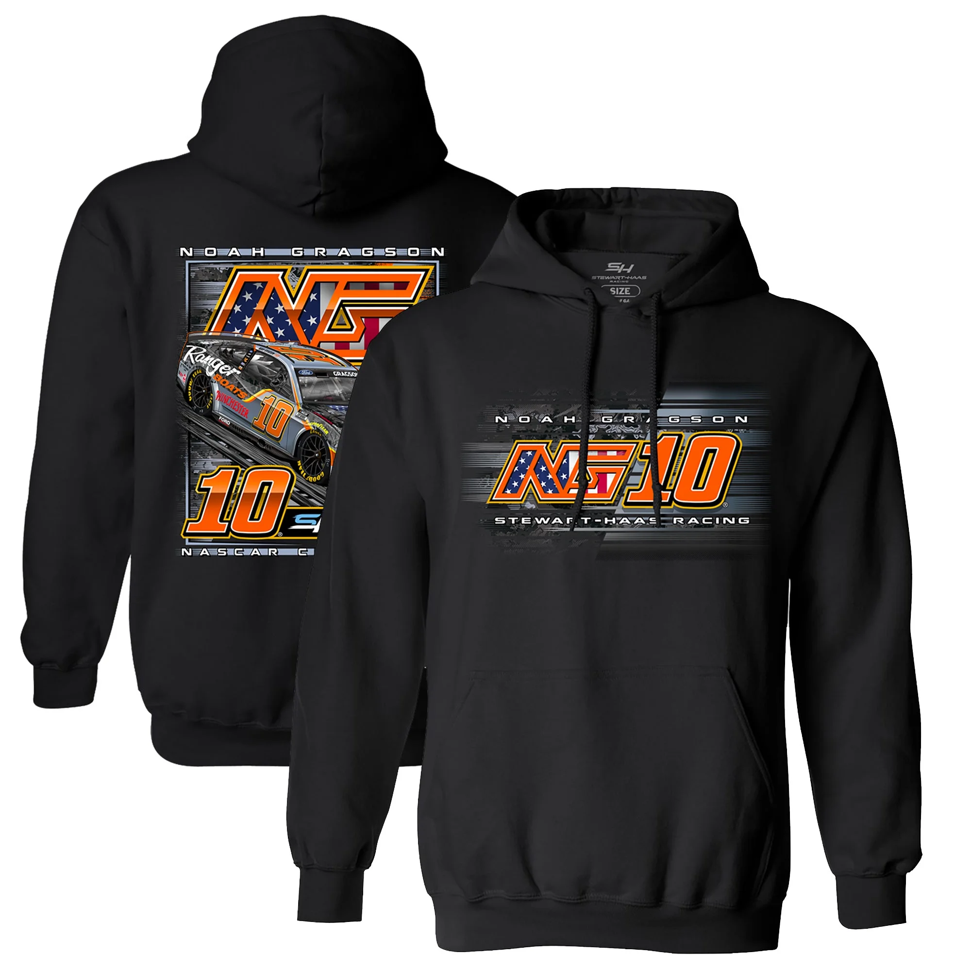 Men's JR Motorsports Official Team Apparel  Black Noah Gragson Black Rifle Coffee Company Car Pullover Hoodie