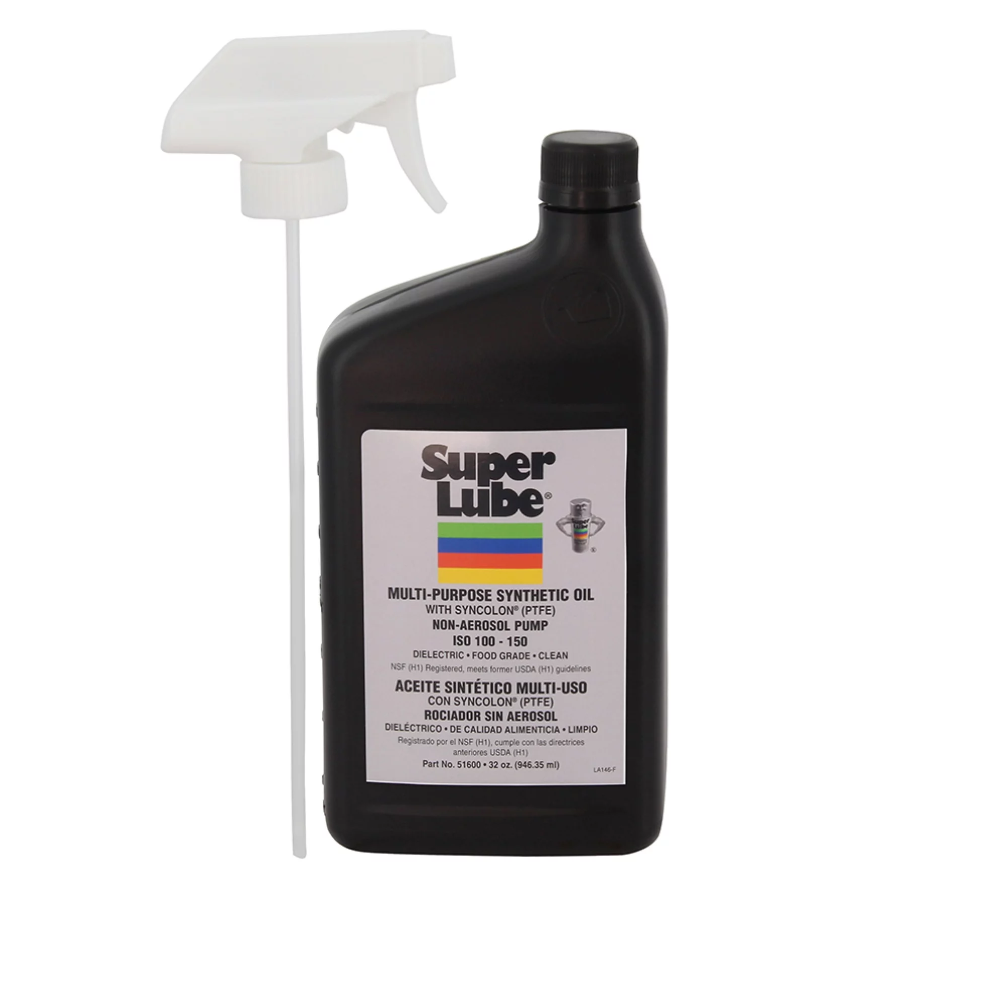 Super Lube Multi-Use Synthetic Oil with Syncolon (PTFE), Non-Aerosol, 1 qt, Trigger Sprayer - 12 BTL (692-51600)