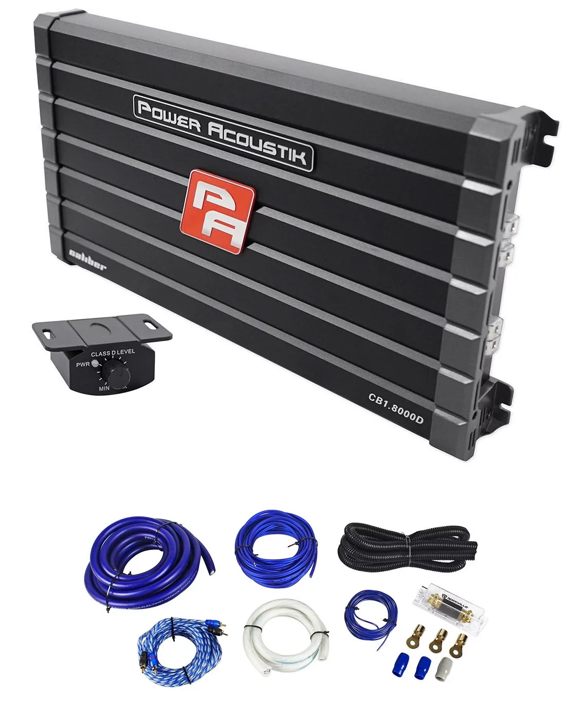 Power Acoustik CB1-8000D 4000 Watt RMS Mono Amplifier Car Audio Class D+Amp Kit