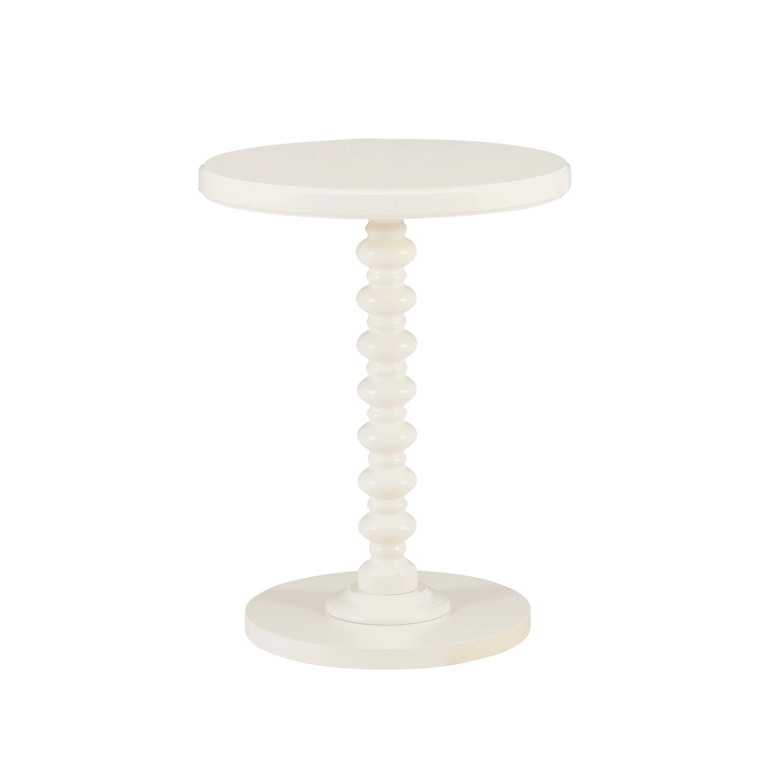 Powell Linon Kallie Round Spindle Accent Table Off White