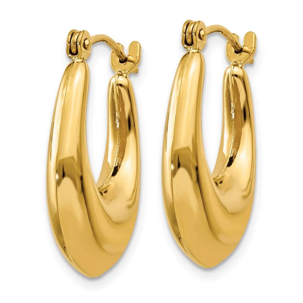 Primal Gold 14 Karat Yellow Gold Polished Hoop Earrings