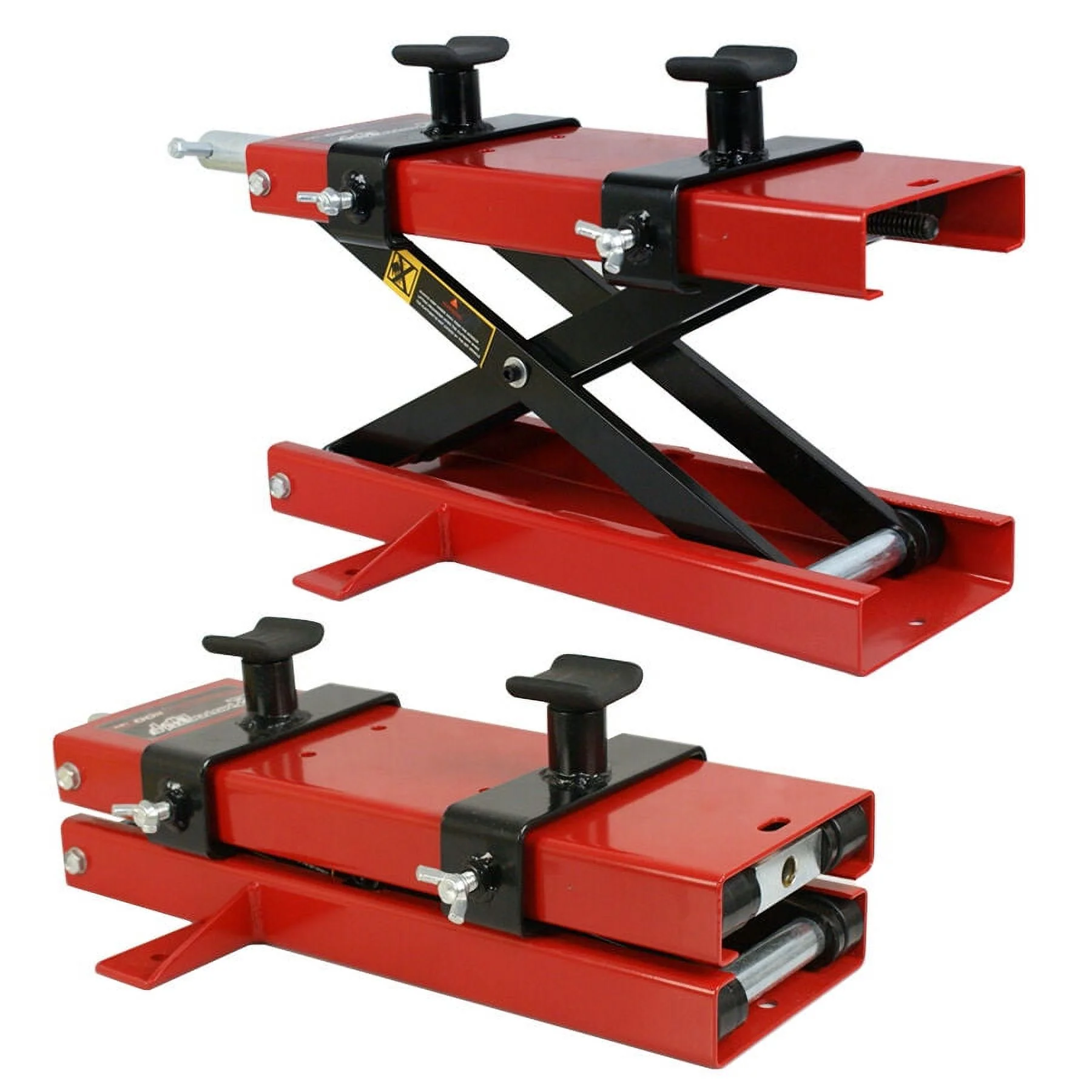 1100 LB Dirt Bike ATV Scissor Jack | Mini Motorcycle Lift Crank Floor Stand | Red