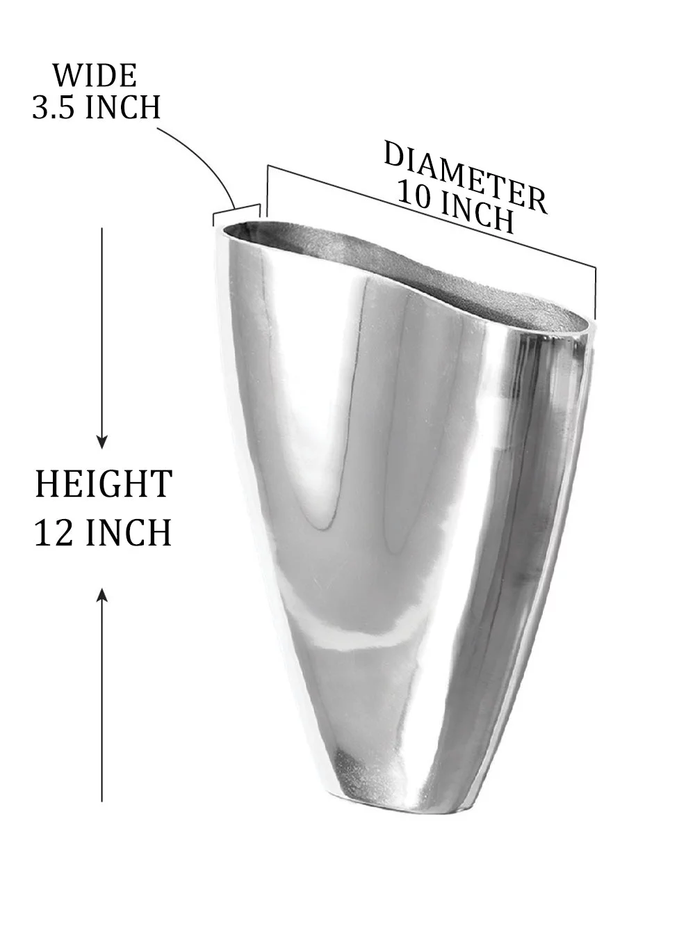 Serene Spaces Living Tulip Aluminum Vase, 3.5