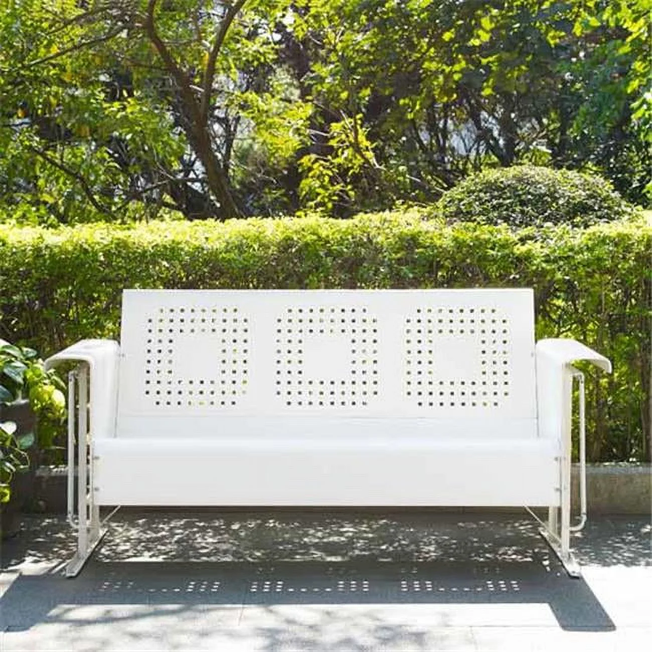 32.5 x 65.75 x 28 in. Bates Sofa Glider - White