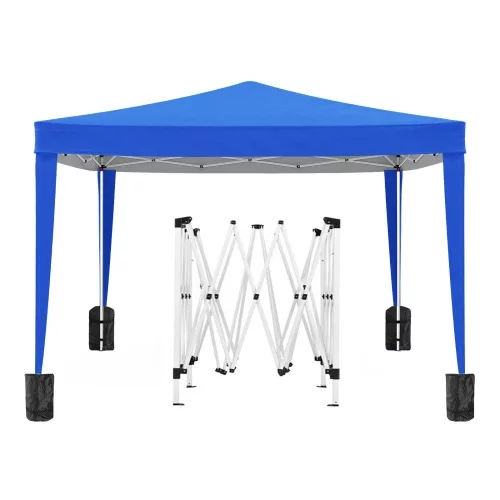 10x10 EZ Pop Up Canopy Outdoor Portable Party Folding Tent with 4 Removable Sidewalls + Carry Bag + 4pcs Weight Bag