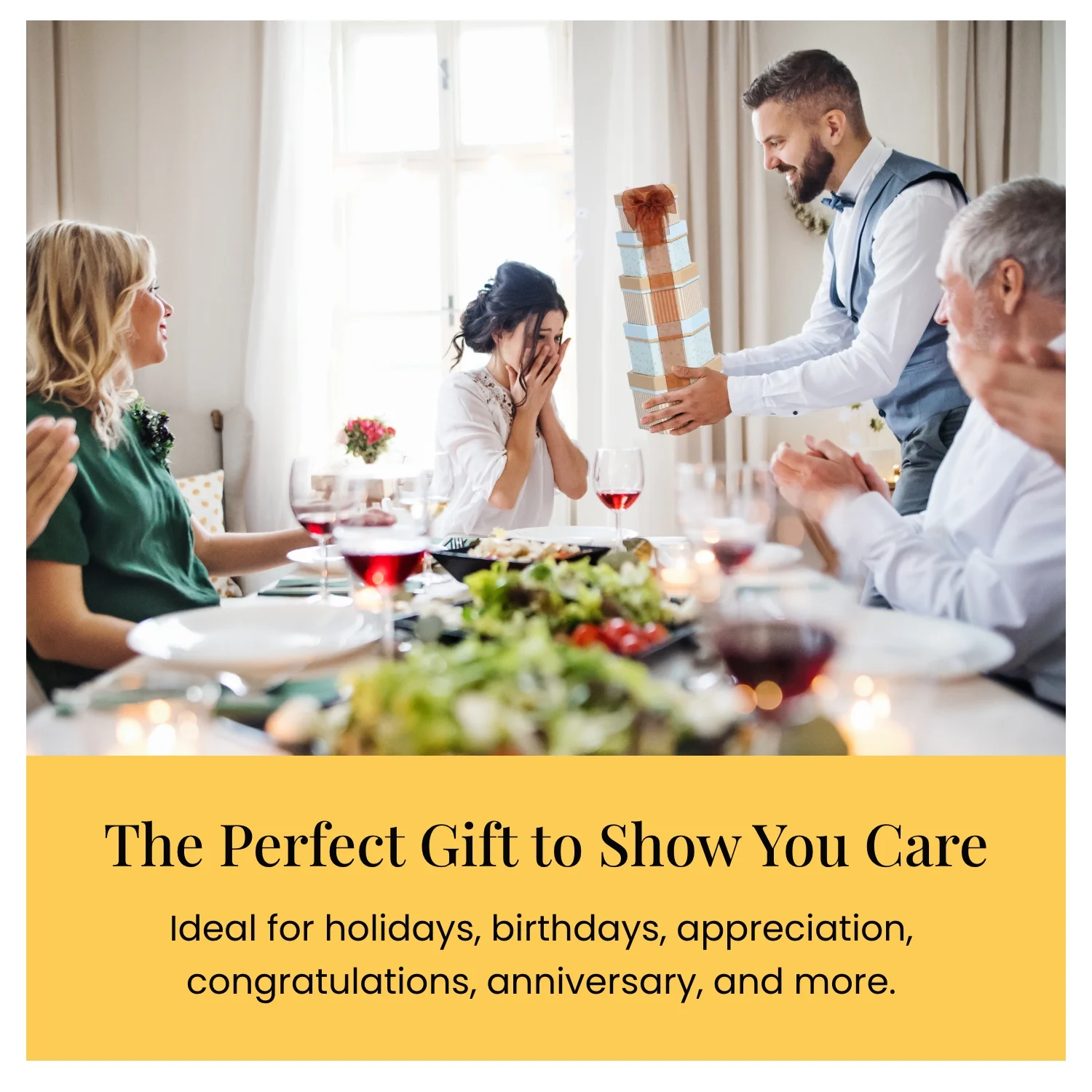 Broadway Basketeers Celebration Gift Tower with Sweets, Nuts and Chocolates