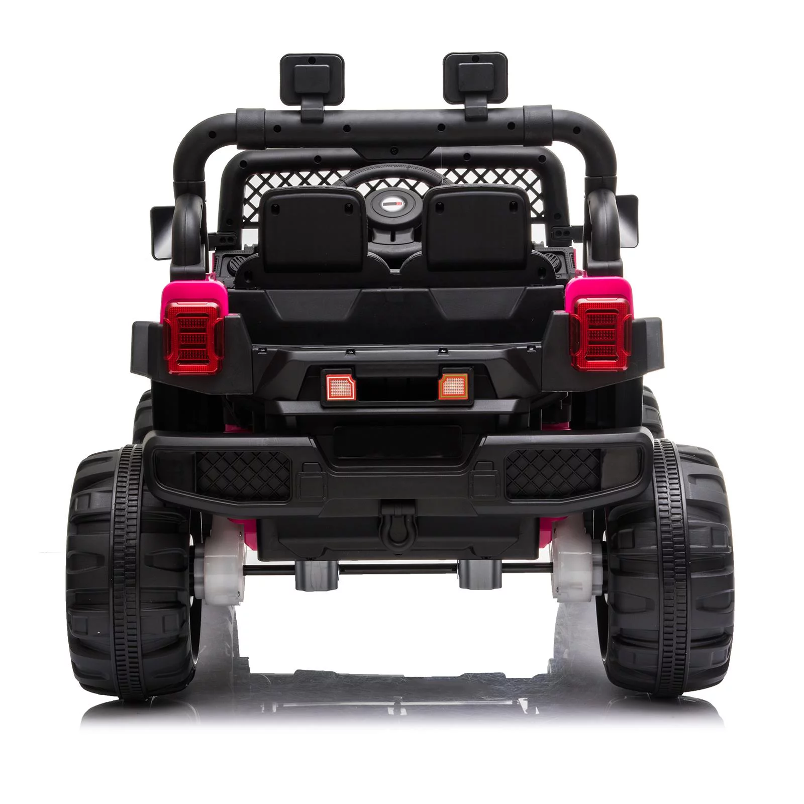 UBesGoo 12V Kids Battery Powered Electric Truck Ride-On Car with RC, Headlights, Music - Rose Red