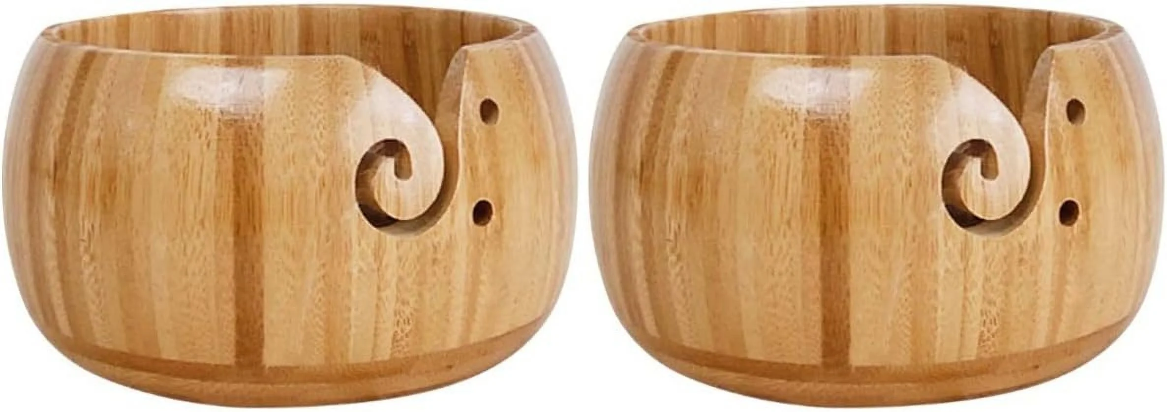 2pcs Bowl Yarn for Crocheting Crochet Hook Wooden Yarn Holder Crotchet Crochet Kit Organizer Yarn Storage Wool Yarn Crochet Browl Yarn Ball Storage Self Made Bamboo Suite