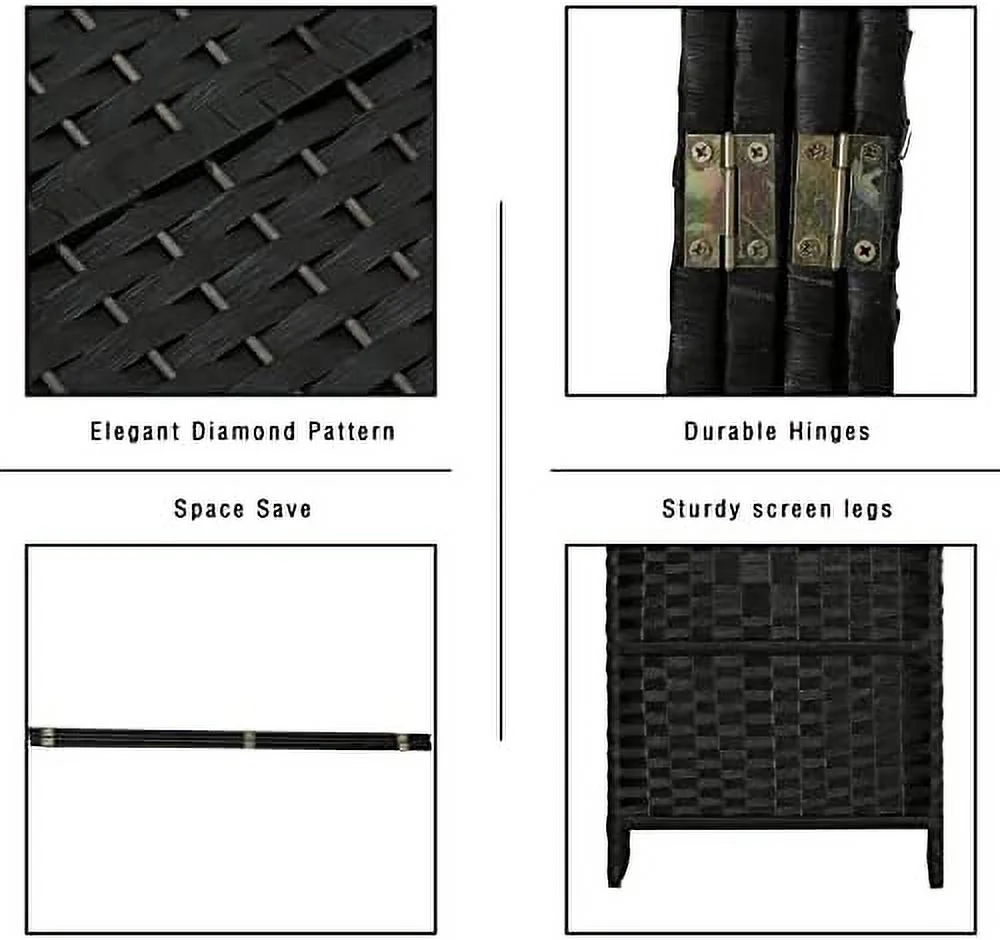 HBLUKDL 6 Panel Wood Room Divider Louvered Privacy Screen 5.6FT Tall Foldable Separator for Bedroom  Freestanding Home Office Partation Divider Screens  Brown