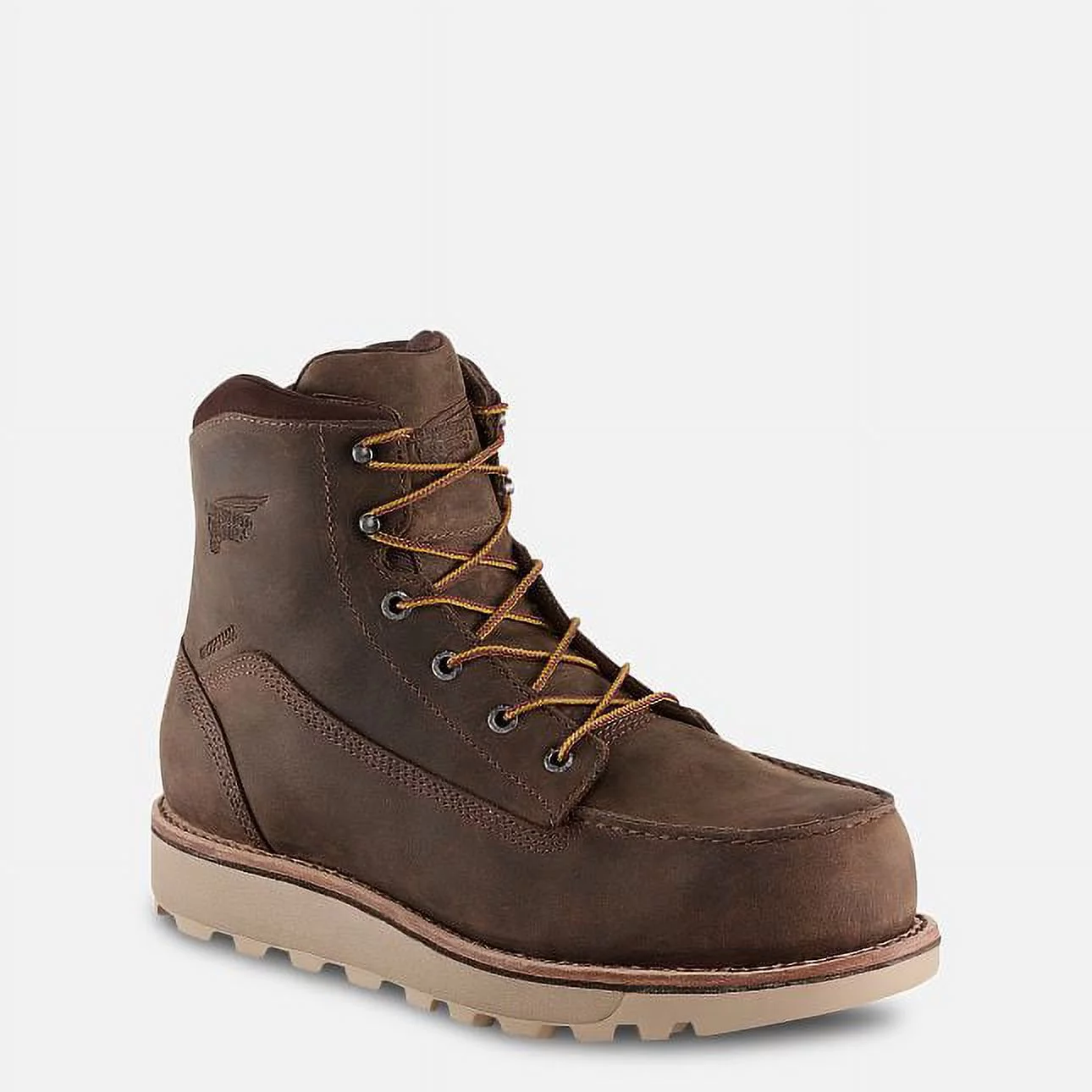 Red Wing MEN'S LIGHT BROWN NUBUCK LEATHER 6-INCH TRACTION TRED LITE BOOT WATERPOOF EXTRA WIDTH LACED UP Work Style 2440, Size 14 D