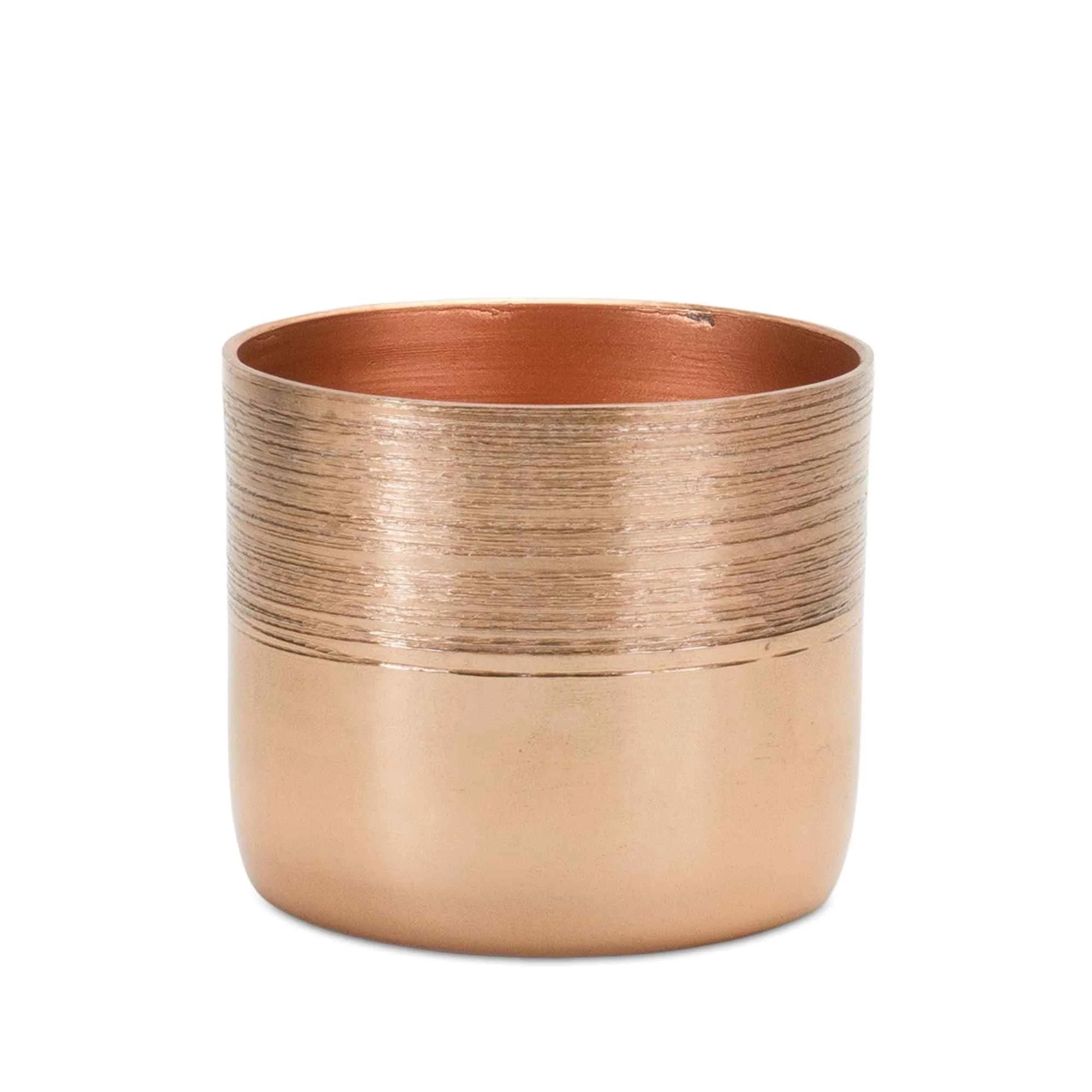 Melrose International Etched Copper Metal Planter (Set of 2)