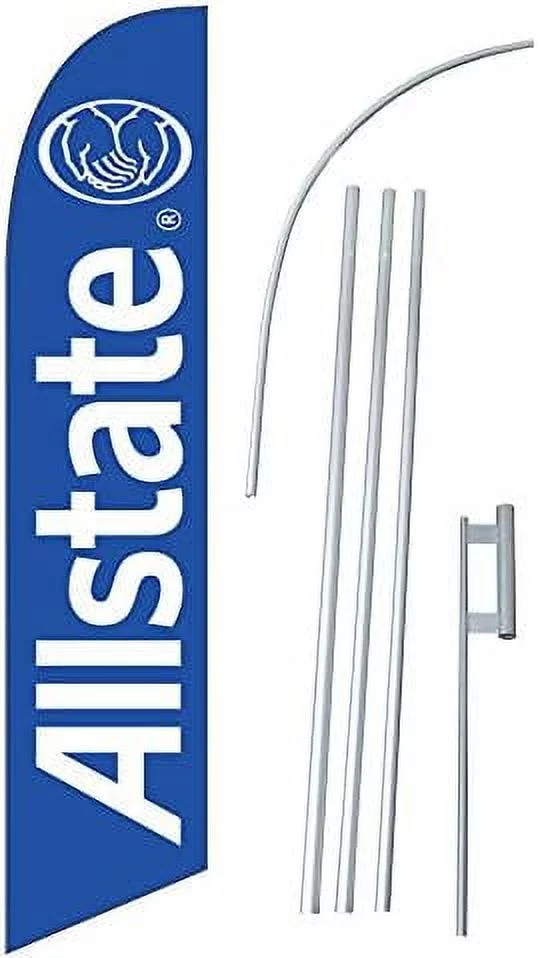 12-Foot Super Swooper (Windless) Feather Flag With Heavy-Duty Anodized Aluminum 15-Foot Pole And Ground Spike