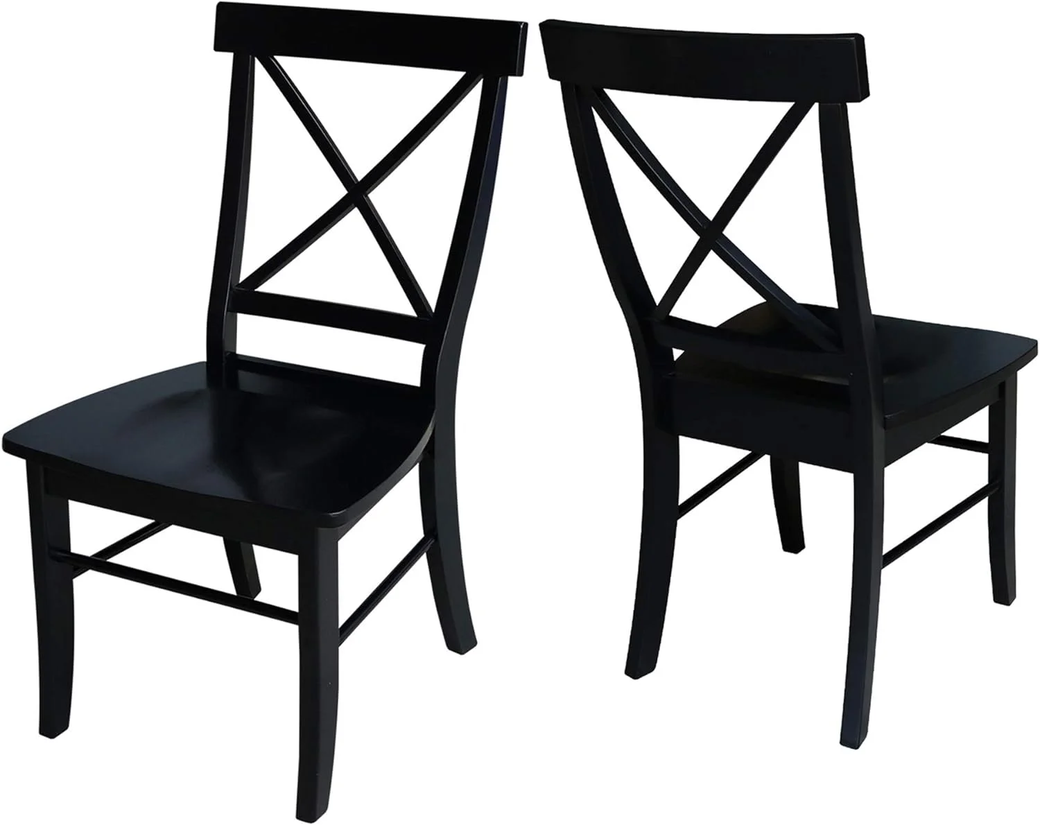 Set Of Two X-Back Dining Chair, Black