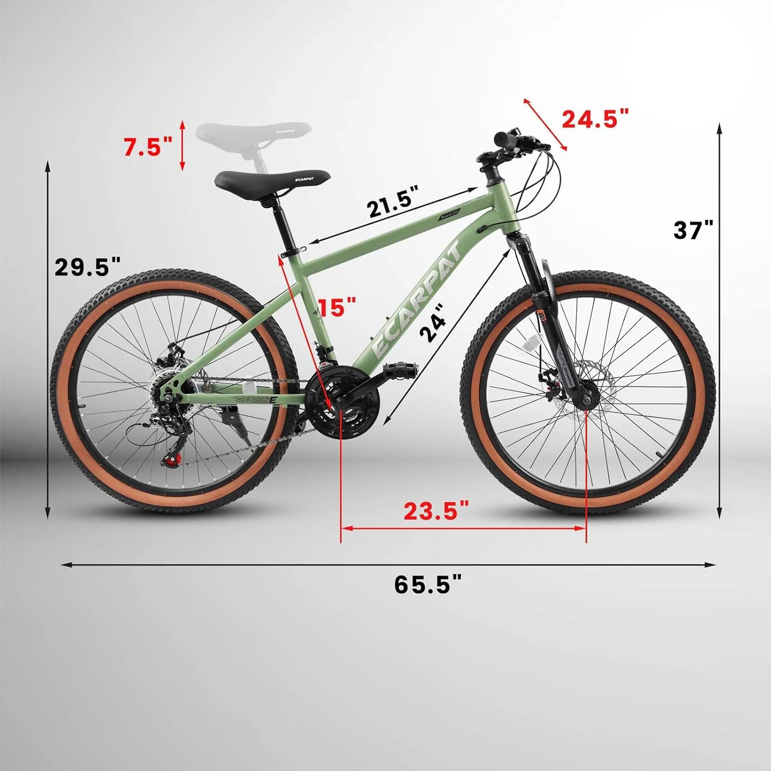 UPYOOE Mountain Bike, Carbon Steel Frame with 24