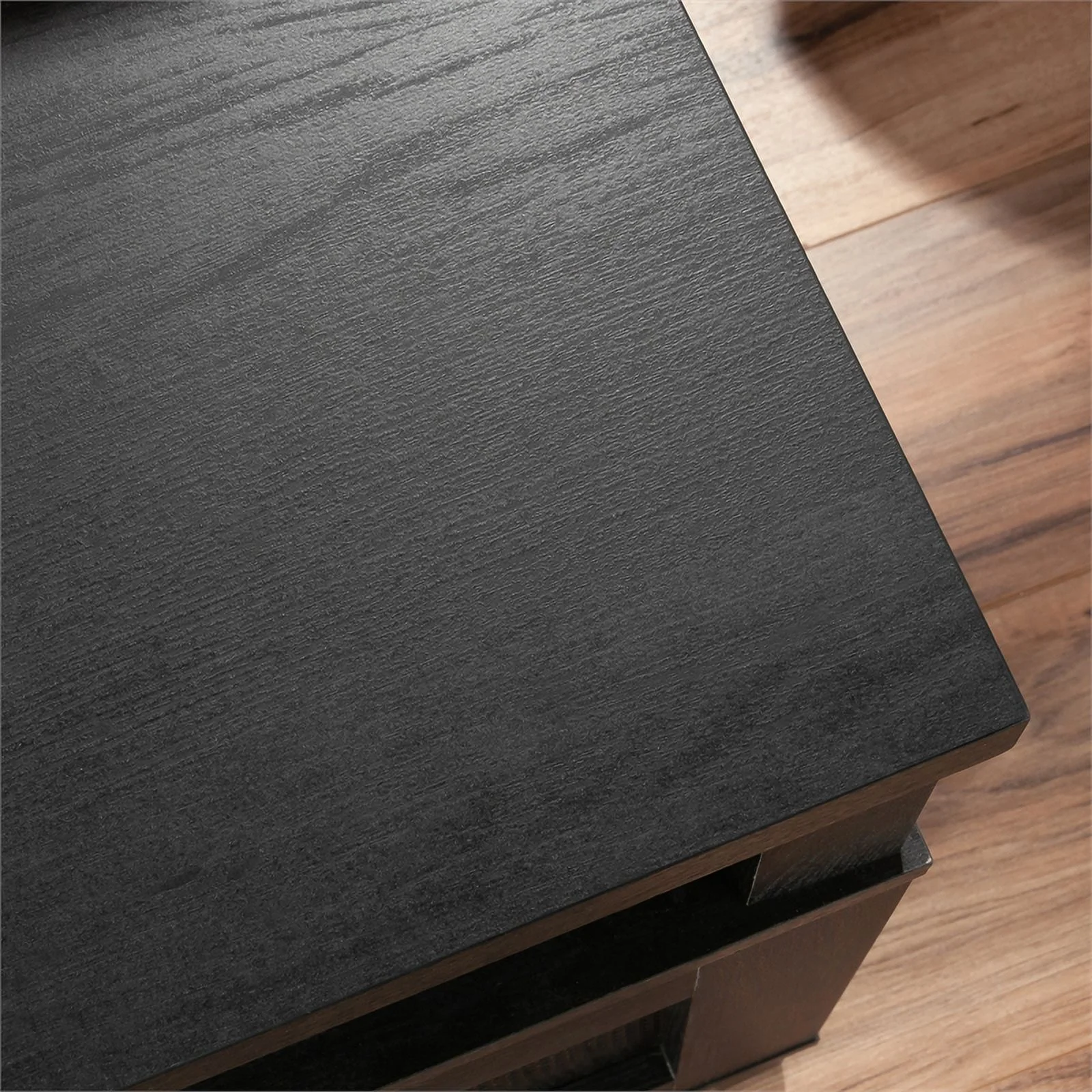 Pemberly Row Engineered Wood Recliner Table in Raven Oak Finish