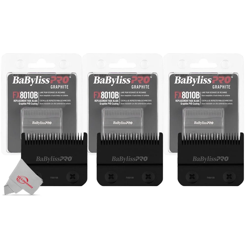 3 Packs Babyliss Pro Graphite FX8010B Replacement Fade Blade with PVD Coating with for FX810 FXF880 FX870