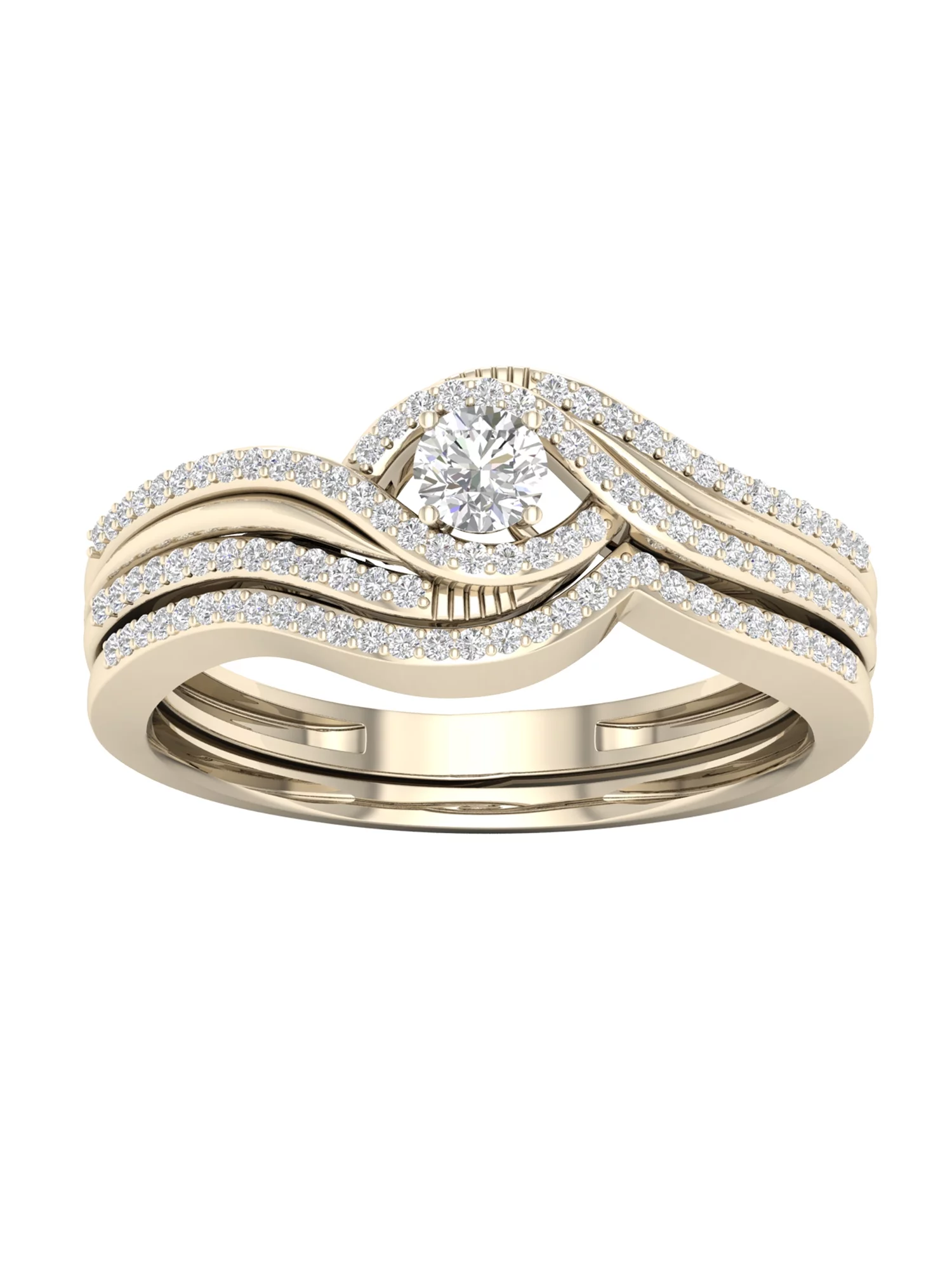 Imperial 3/8Ct TDW Diamond 10k Yellow Gold Bypass Bridal Set (H-I, I2)