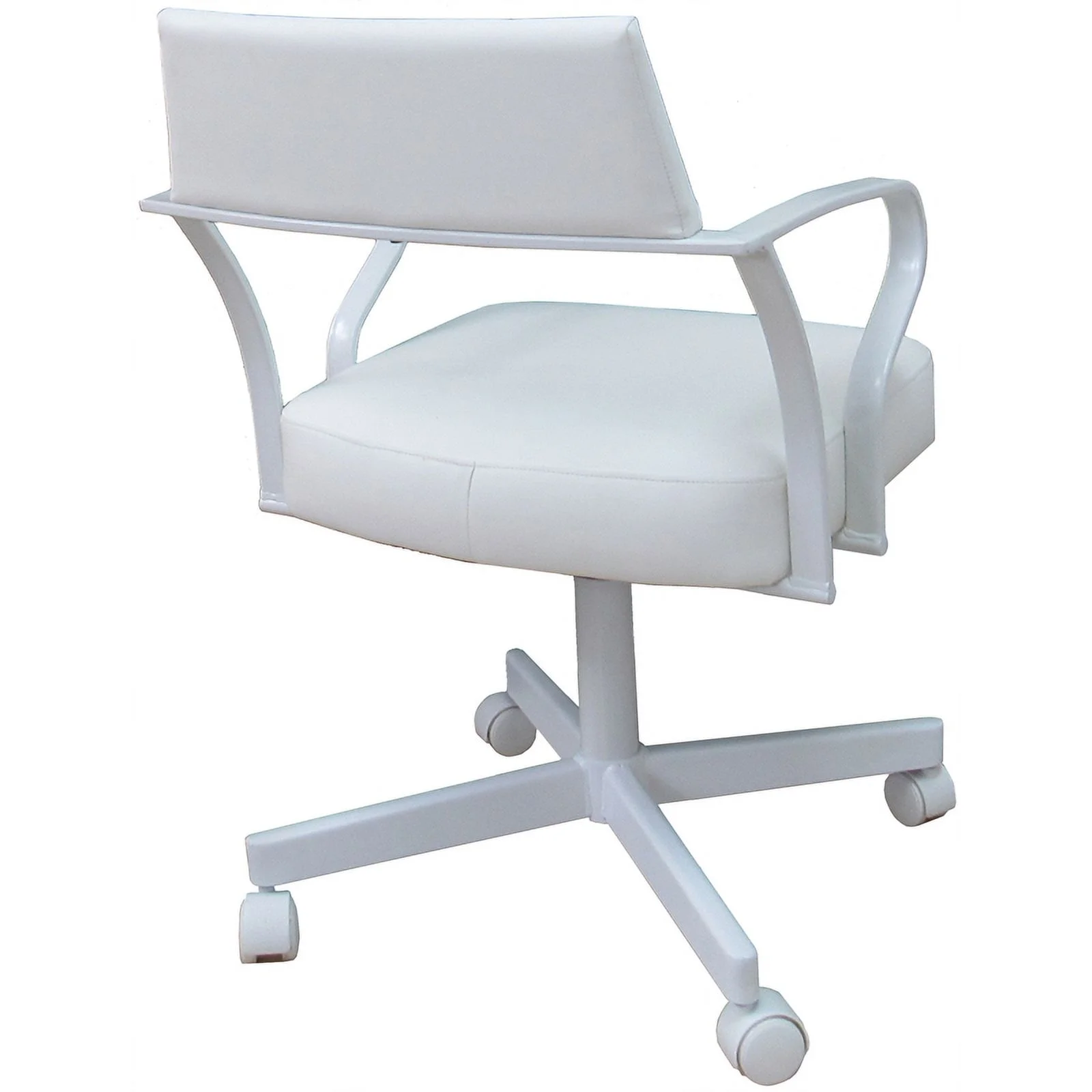 Pemberly Row Swivel Tilt Metal Dining Caster Chair - White - White