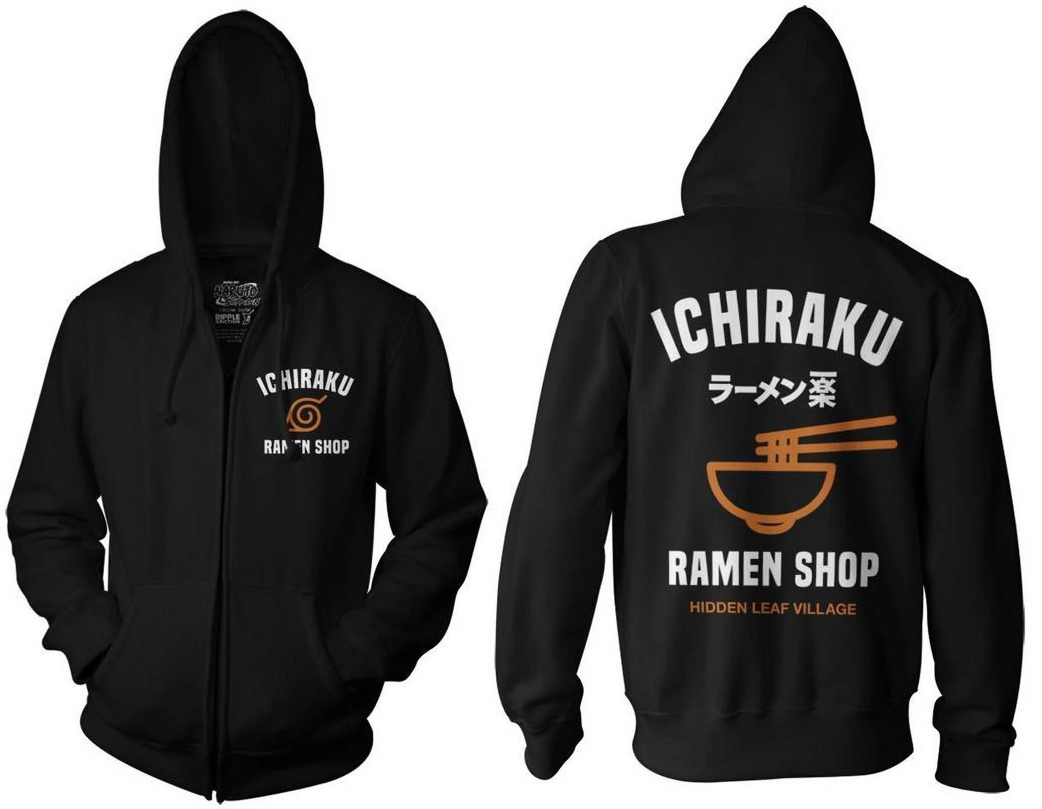 Ripple Junction Naruto Shippuden Ichiraku Ramen Adult Zip Hoodie Black