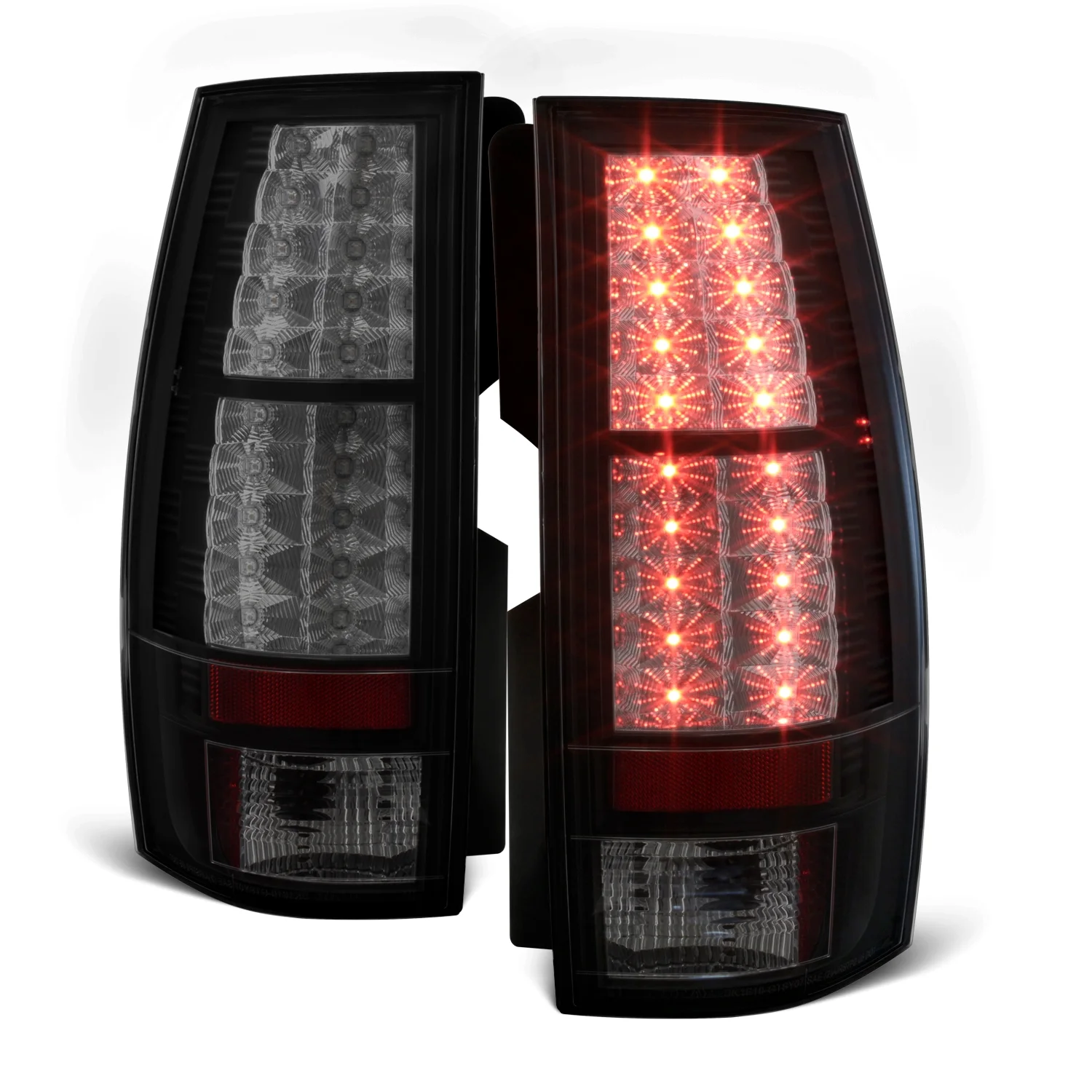 AKKON - For [Crystal SMOKED LENS] 07-14 Chevy Suburban 1500 2500 Tahoe Headlights + LED Tail Brake lights Lamps