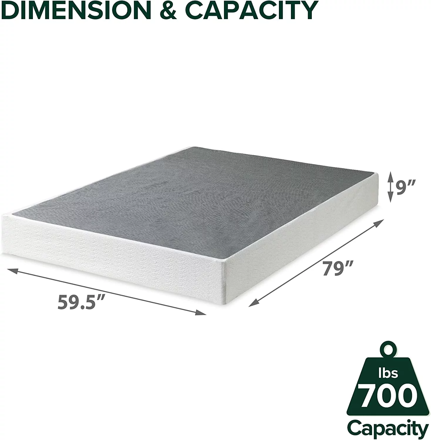YUMIAO 9 Inch Metal Smart Box Spring with Quick Assembly / Mattress Foundation / Strong Metal Frame / Easy Assembly, Queen