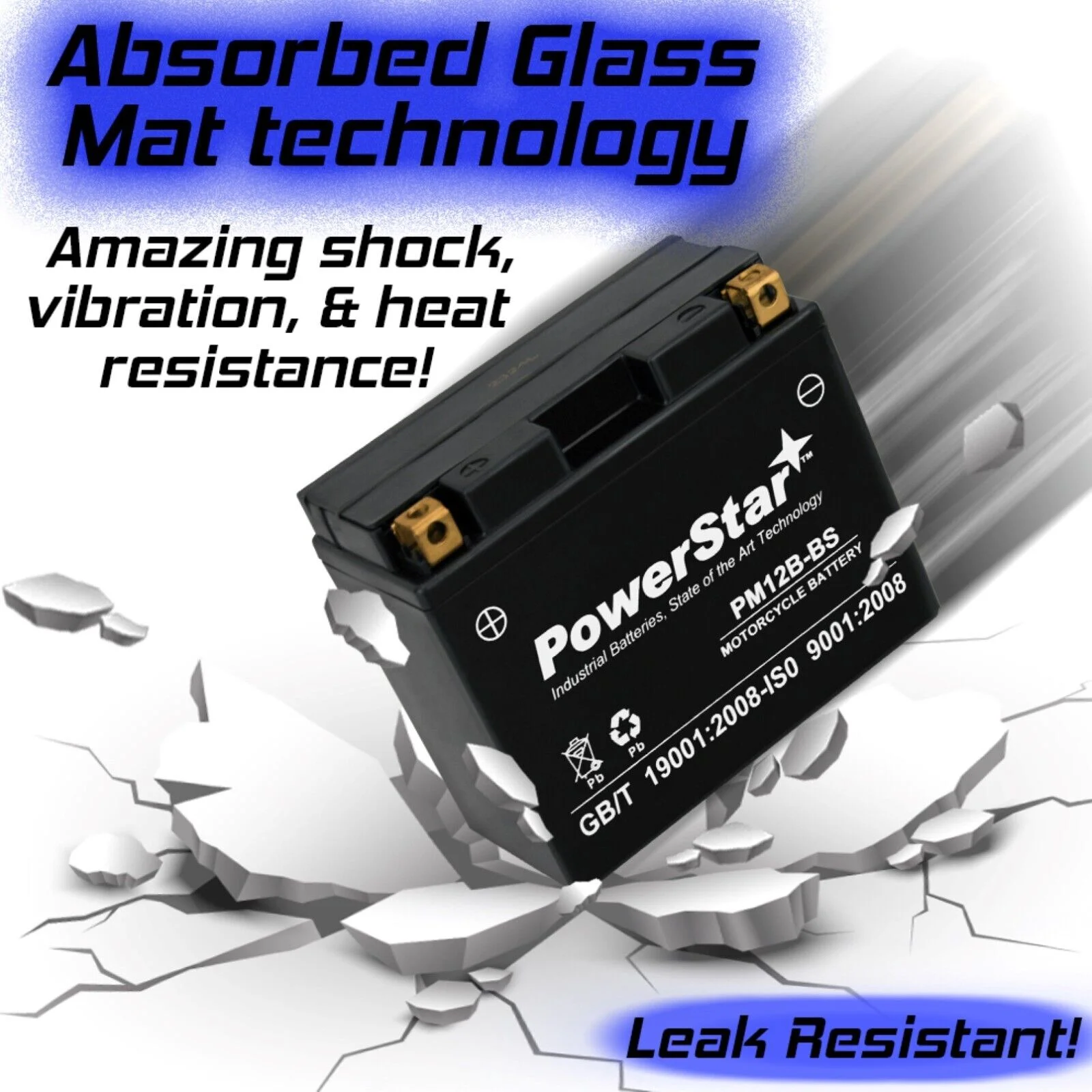 PowerStar® YT12-B4 Sealed Battery Ducati ST2 01-03 Monster 900 ST4 Monster S4 81