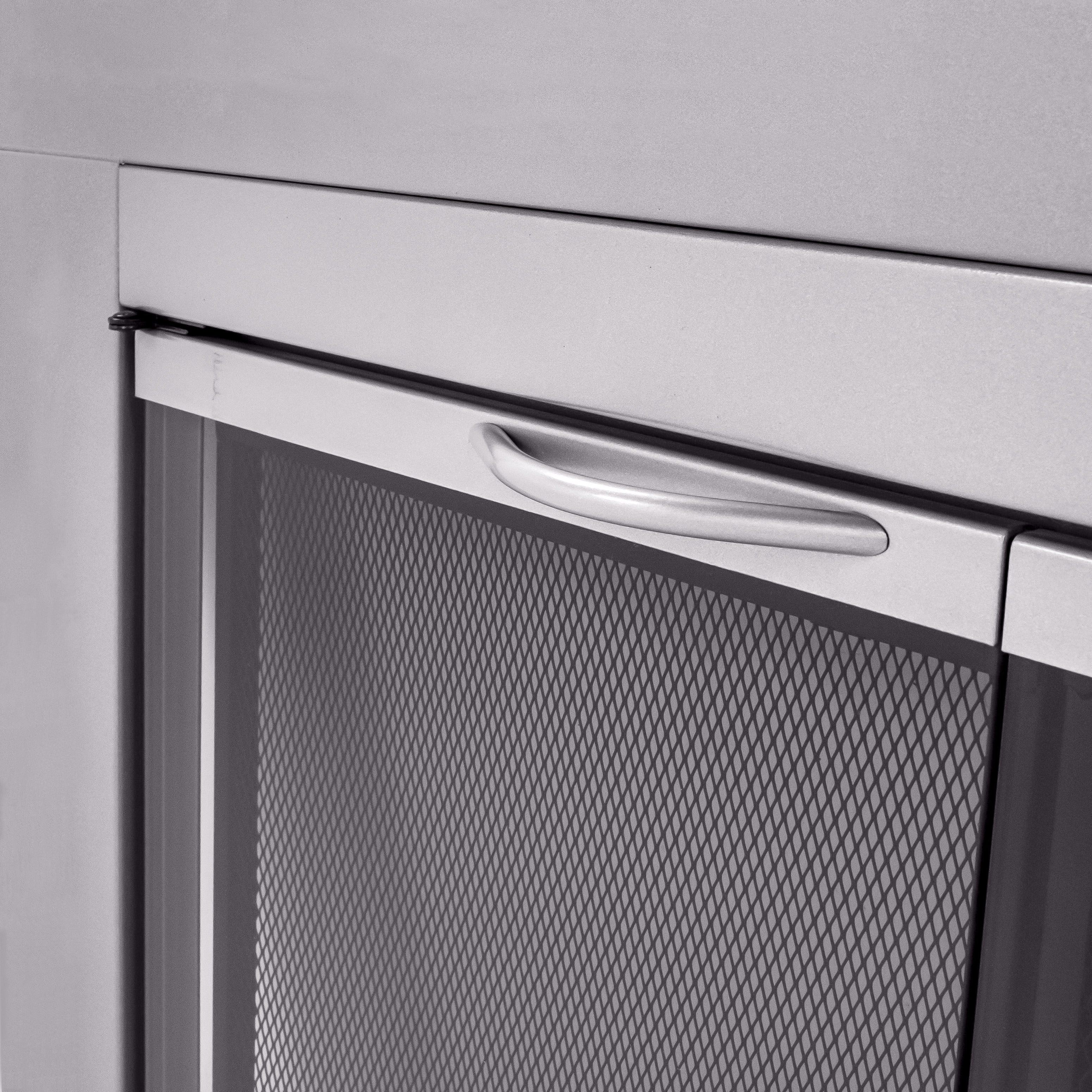 Pleasant Hearth Alpine Collection Fireplace Glass Door, Skyline Nickel - Large