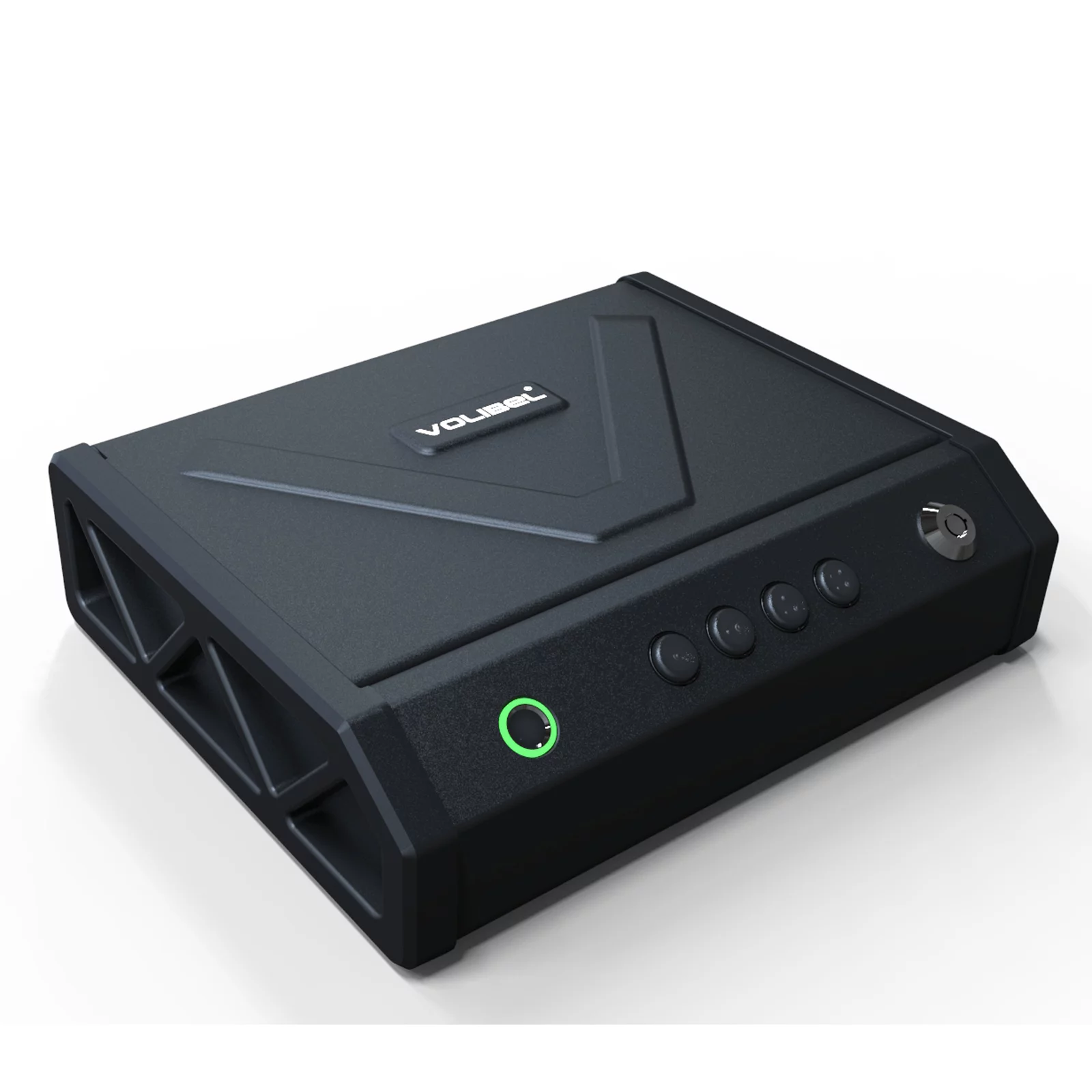 Gun Safe Box Pistol Bluetooth Smart Handgun Security Safe Lock Box,Quick Access Handgun Safe 4-in-1 with Fingerprint, Code, APP and Key (No Battery include)