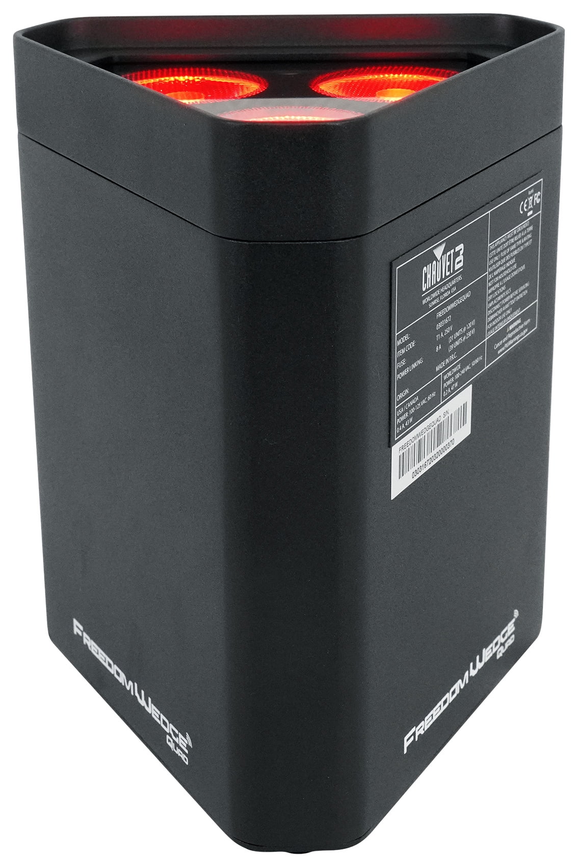 (4) Chauvet Freedom Wedge Quad Rechargeable Wash Lights+Wireless DMX Controller