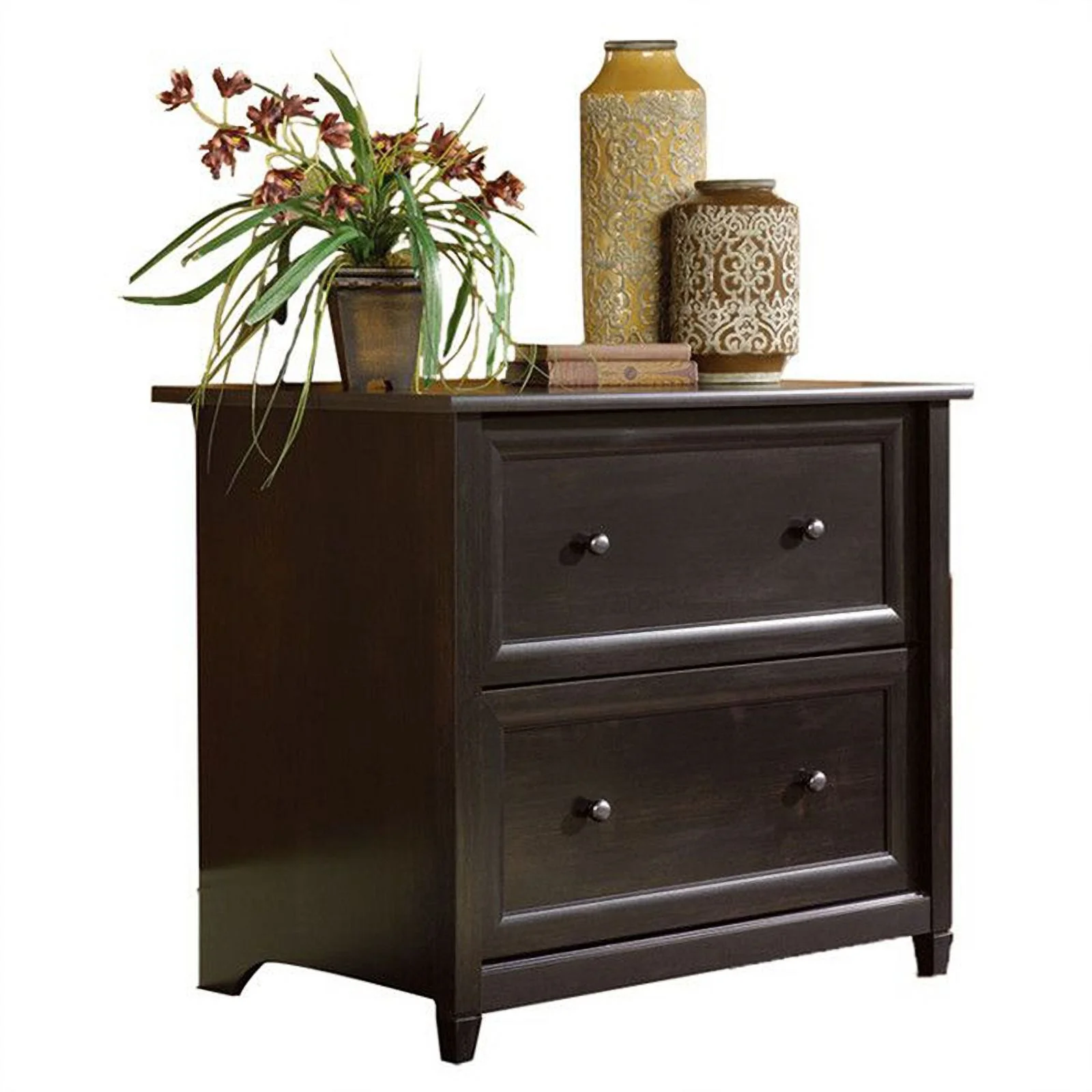 Home Square 2 Piece Engineered Wood Filing Cabinet Set with 2 Drawer in Black