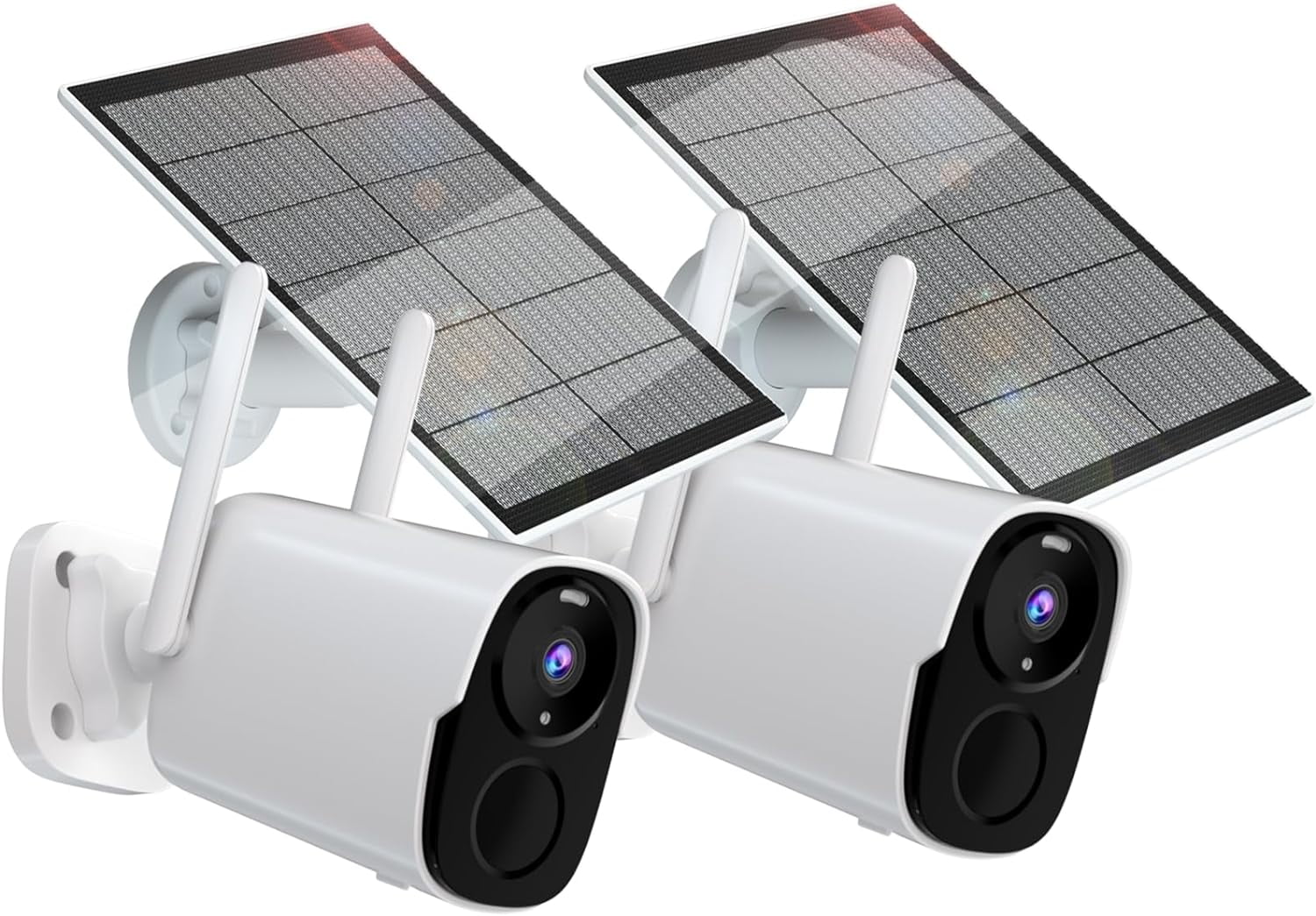 Rraycom Solar Camera Security Outdoor, Solar Powered WiFi System Surveillance Camera with 2K Color Night Vision, 2 Way Talk, Spotlight & Siren, Compatible with Alexa