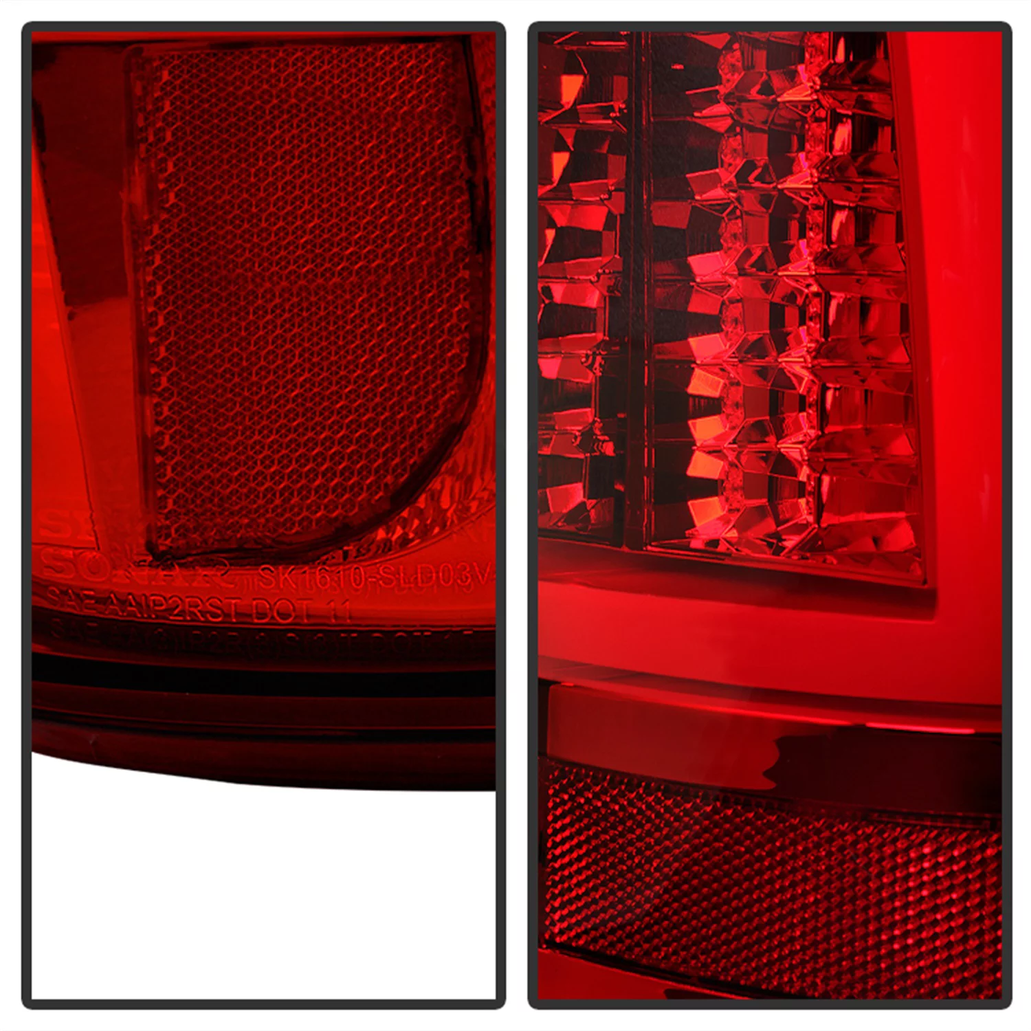 Spyder Chevy Silverado 1500/2500 99-02 (Not Fit Stepside) / GMC Sierra 1500/2500/3500 99-03 Version 2 LED Tail Lights - Red Clear Fits select: 1999-2001,2003-2007 CHEVROLET SILVERADO