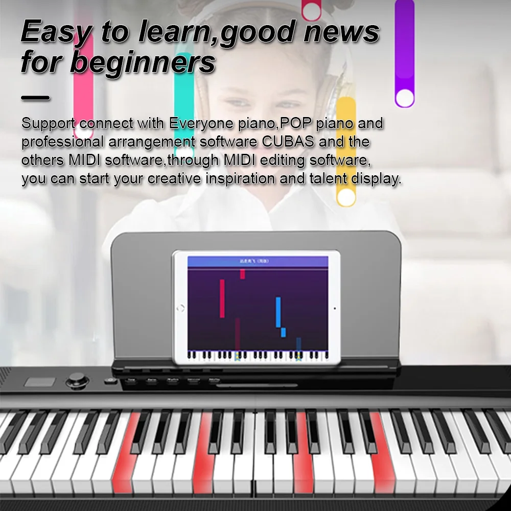 Carevas Electronic organ,And Support 129 Tones 128 60 Demo 129 Tones 128 Size Built-in Stereo Piano Piano 60 Demo Function Key Size Built-in Piano 88 Key Tones 128 60 Stereo Bt Support App-portable