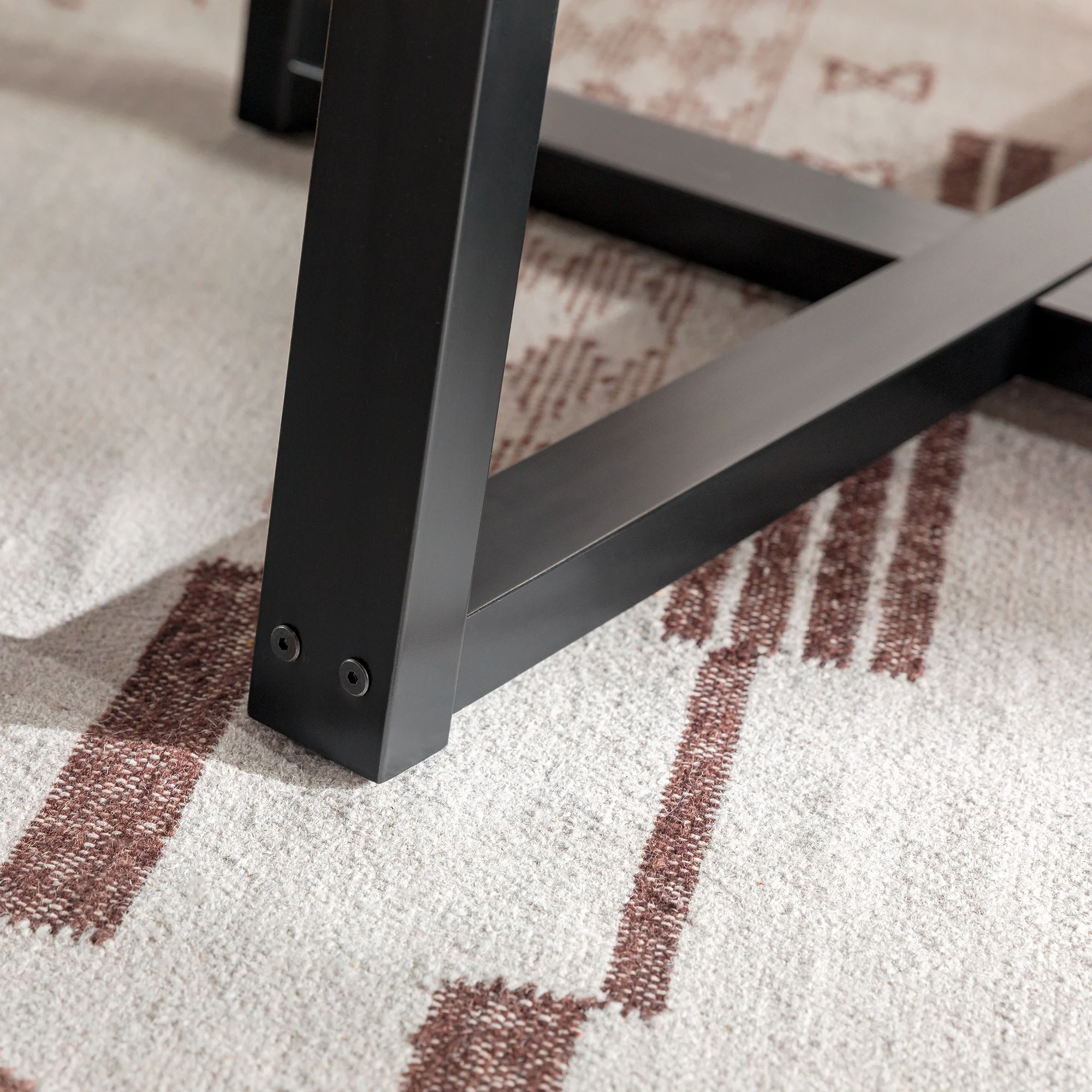 Walker Edison 42” Rustic Distressed Solid Wood Round Dining Table, Grey/Black