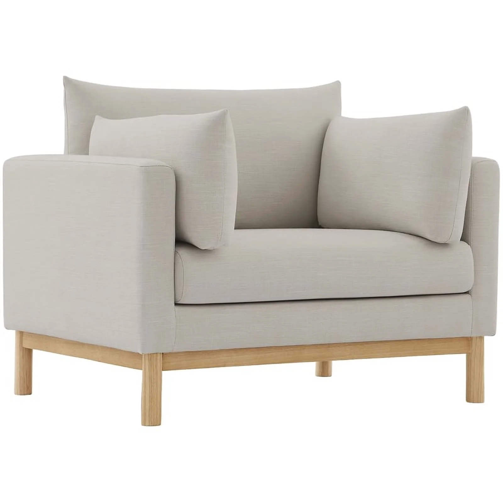 Meridian Furniture Langham Beige Linen Textured Fabric Chair