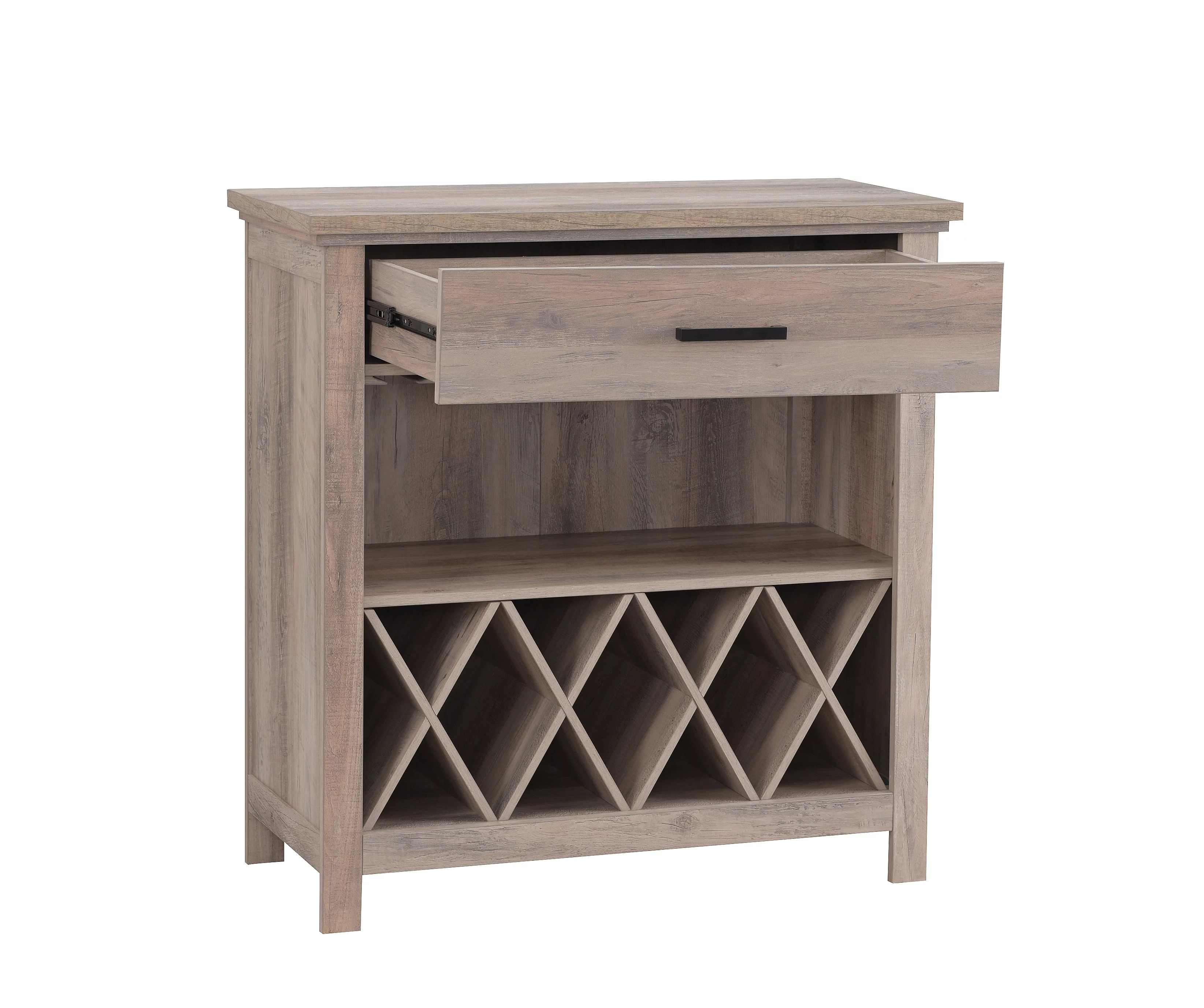 Home Source Jill Zarin Bar Sideboard in Grey Wash in Wood