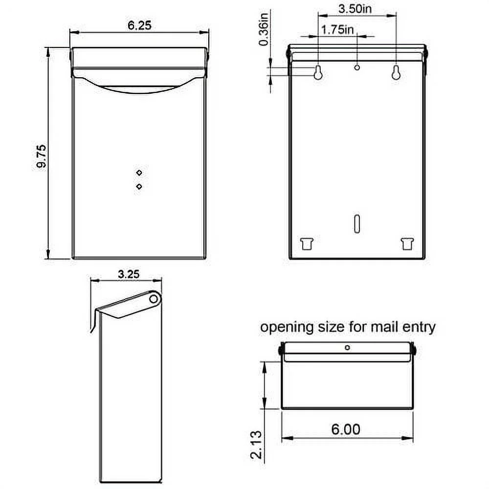 Gibraltar Mailboxes Classic Small Capacity Galvanized Steel Venetian Bronze, Wall-Mount Mailbox, BW110V04
